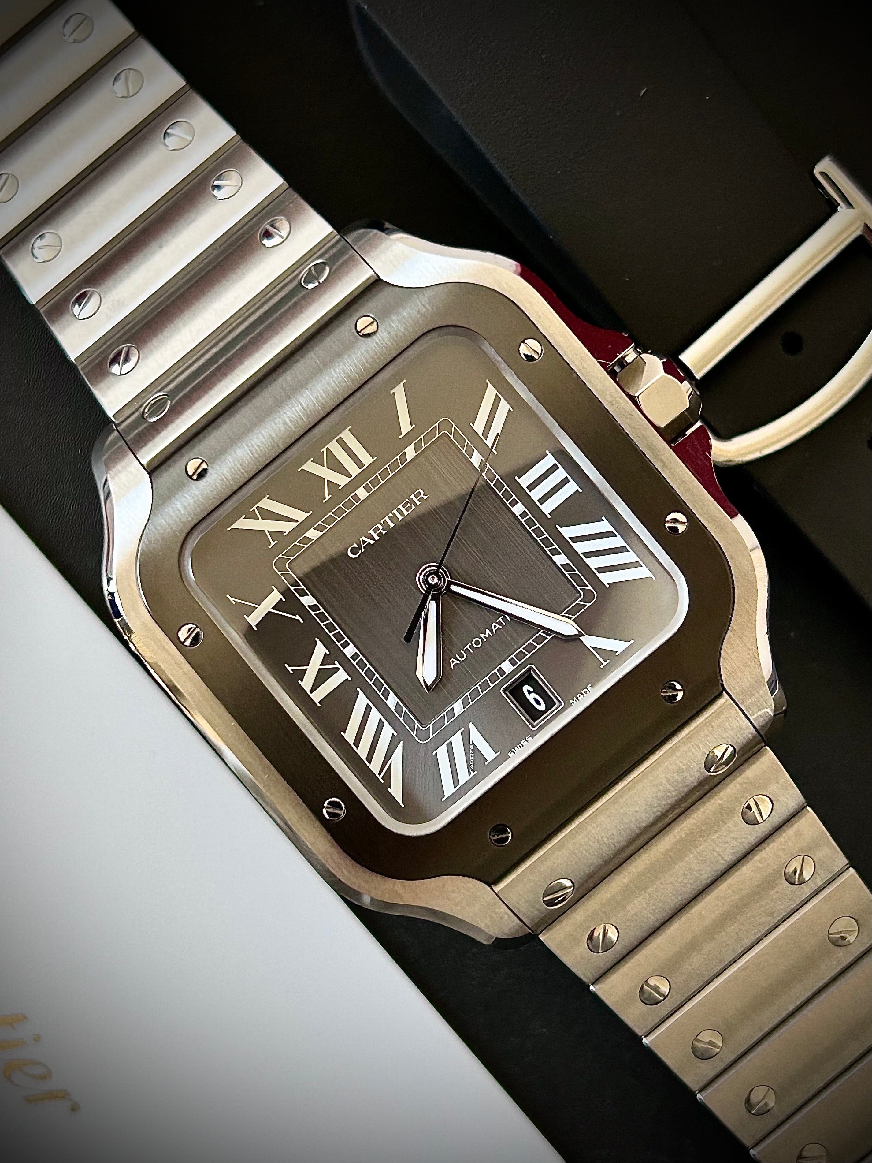 2024 CARTIER SANTOS DE CARTIER LARGE ADLC, WSSA0037, BOX AND PAPERS, INC GST
