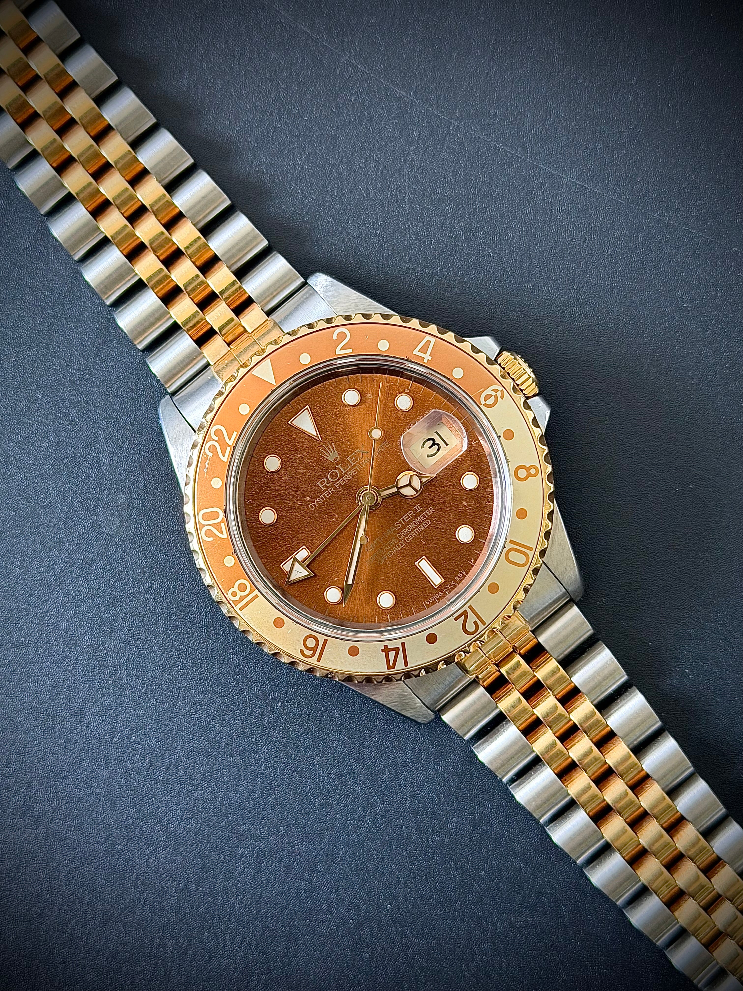 1989 ROLEX GMT-MASTER II, ROOT BEER, 16713, WATCH ONLY, INC GST