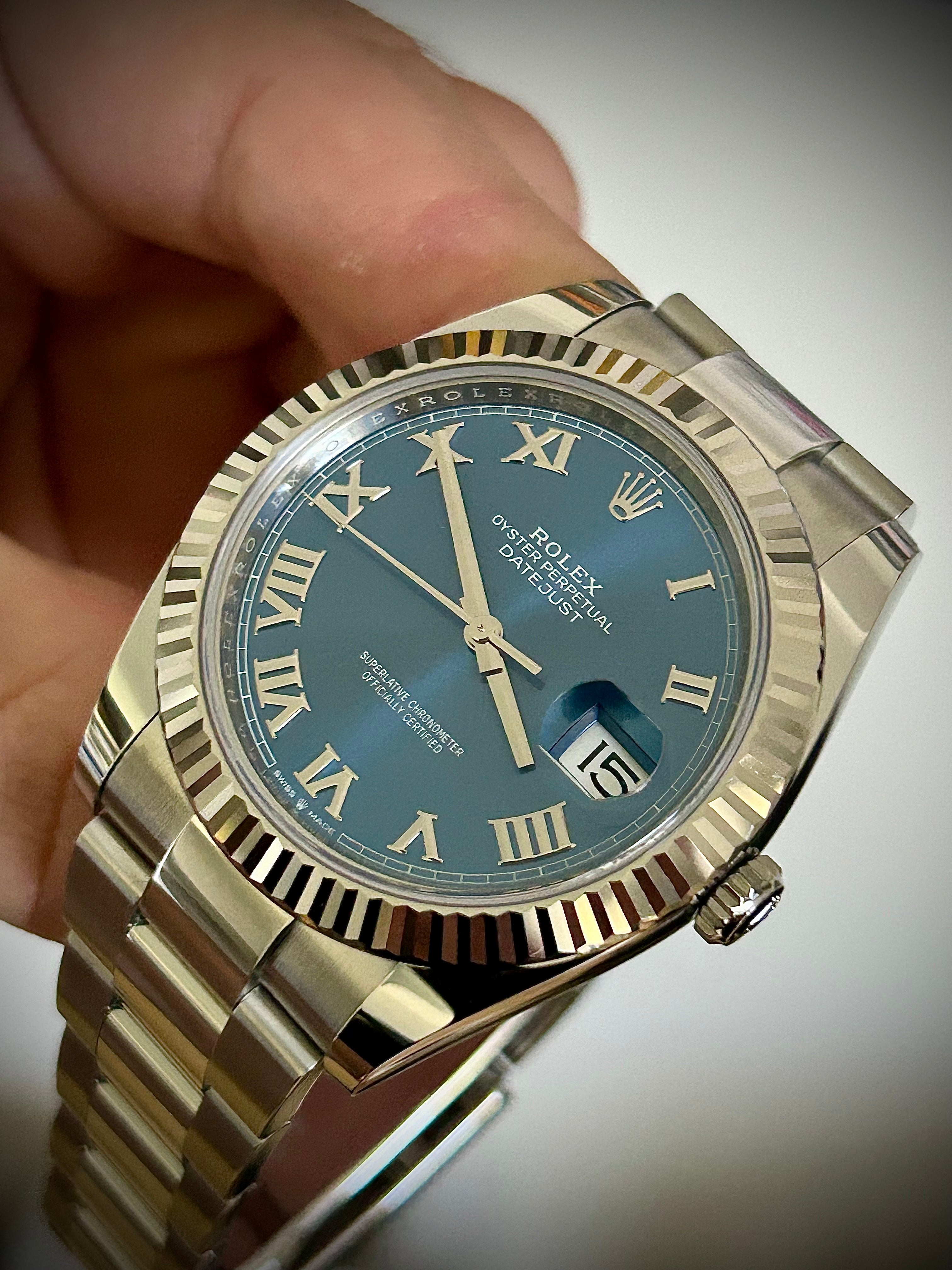 2022 ROLEX DATEJUST 41, AZZURO DIAL, 126334, FULL SET, INC GST