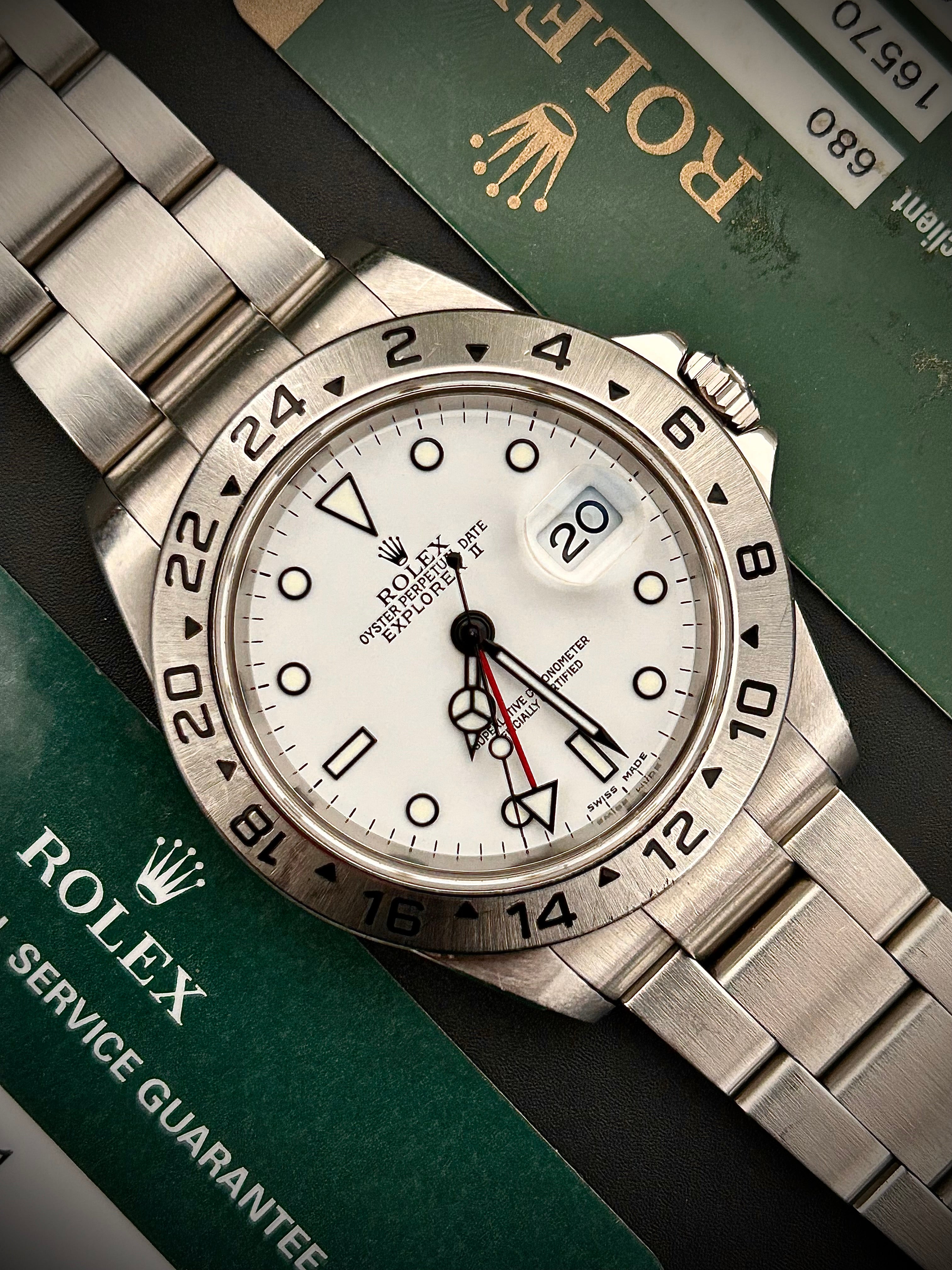 2007 ROLEX EXPLORER II “POLAR” 16570, BOX AND PAPERS, WITH RSC INC GST