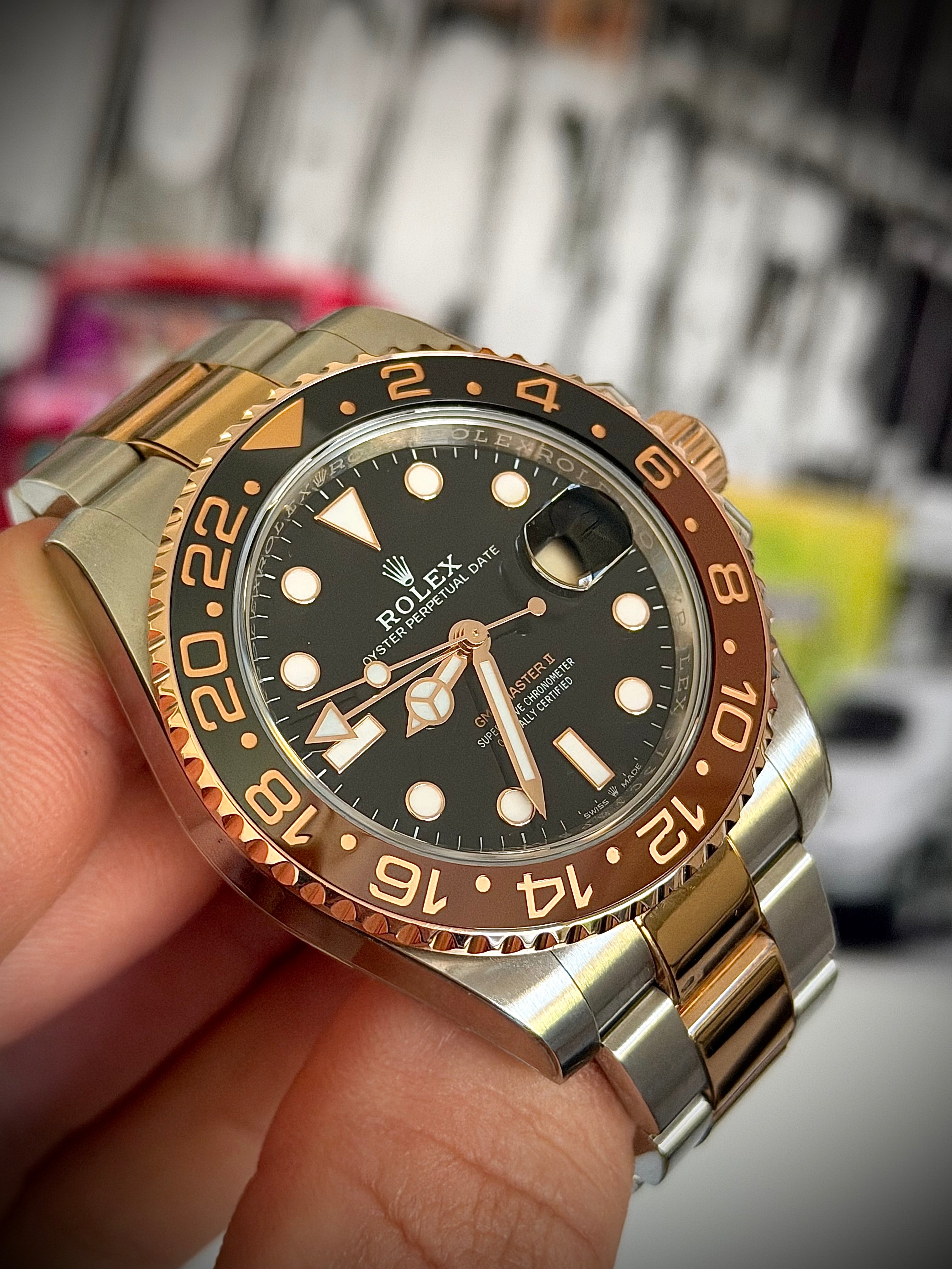 2018 ROLEX GMT MASTER II, ROOTBEER, 126711CHNR, FULL SET, INC GST