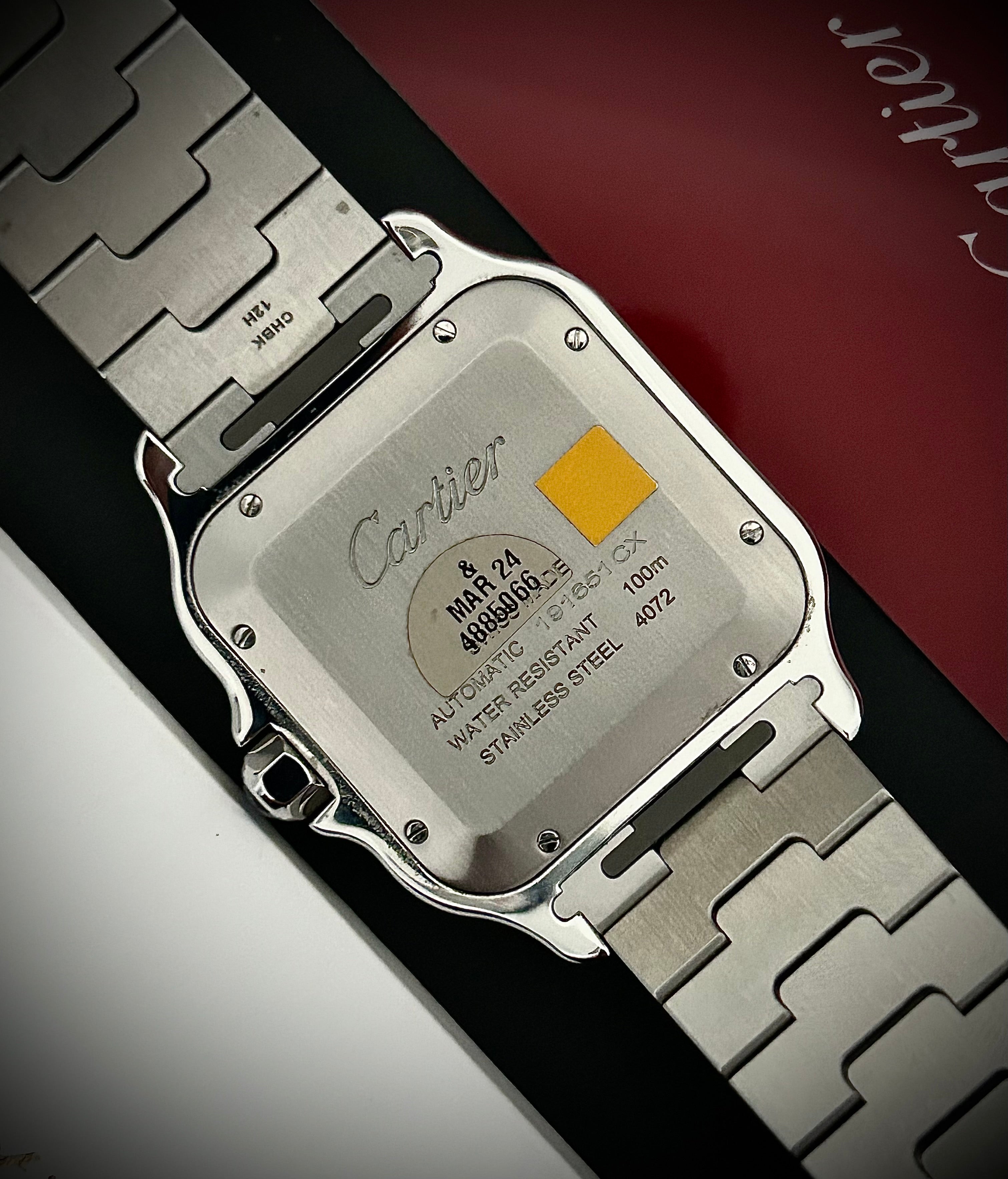 2022 CARTIER SANTOS DE CARTIER LARGE, BLUE DIAL, WSSA0030, FULL SET, INC GST