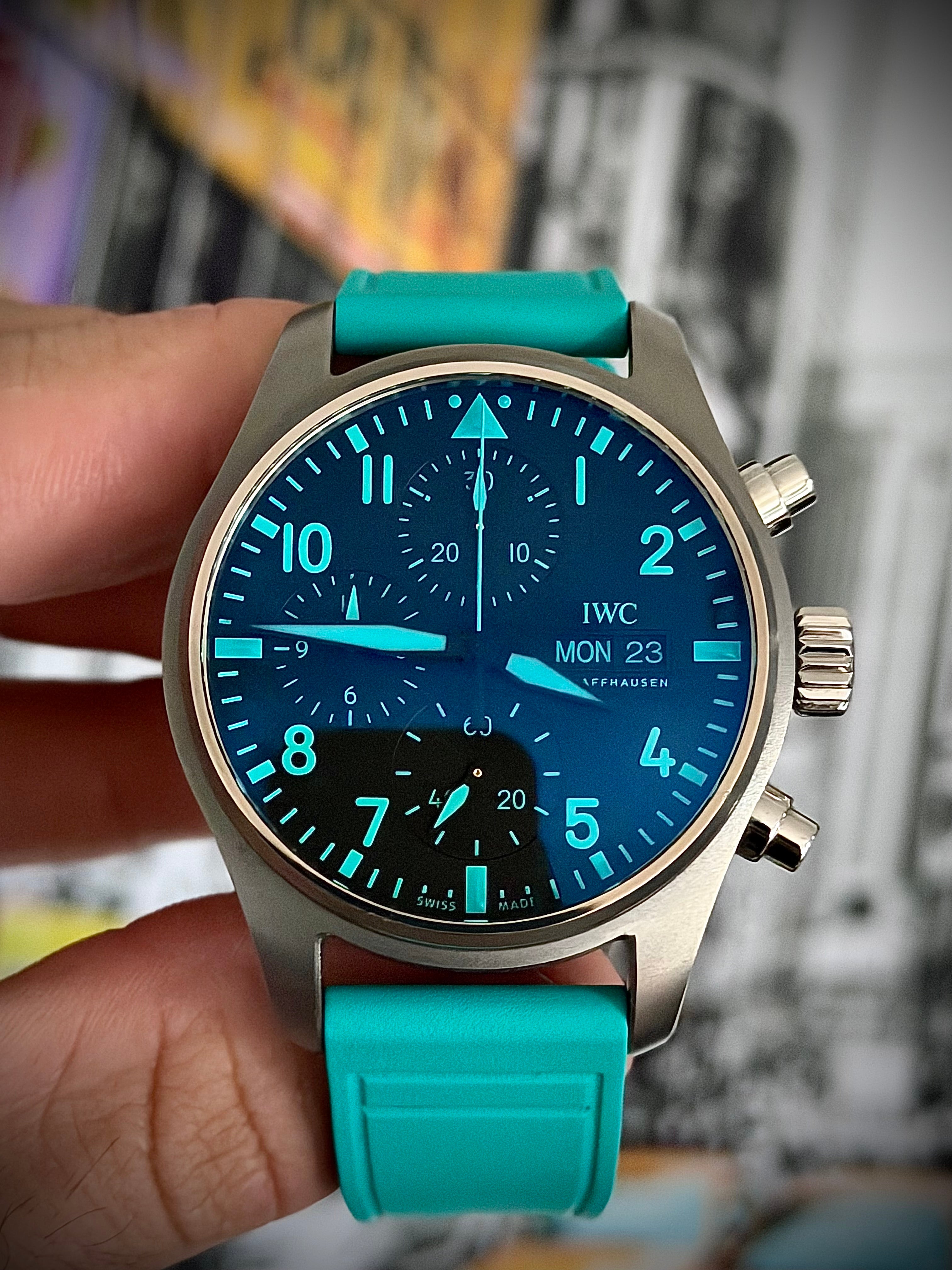 2022 IWC PILOTS WATCH CHRONOGRAPH “MERCEDES-AMG PETRONAS FORMULA ONE TEAM” IW388108, FULL SET, INC GST
