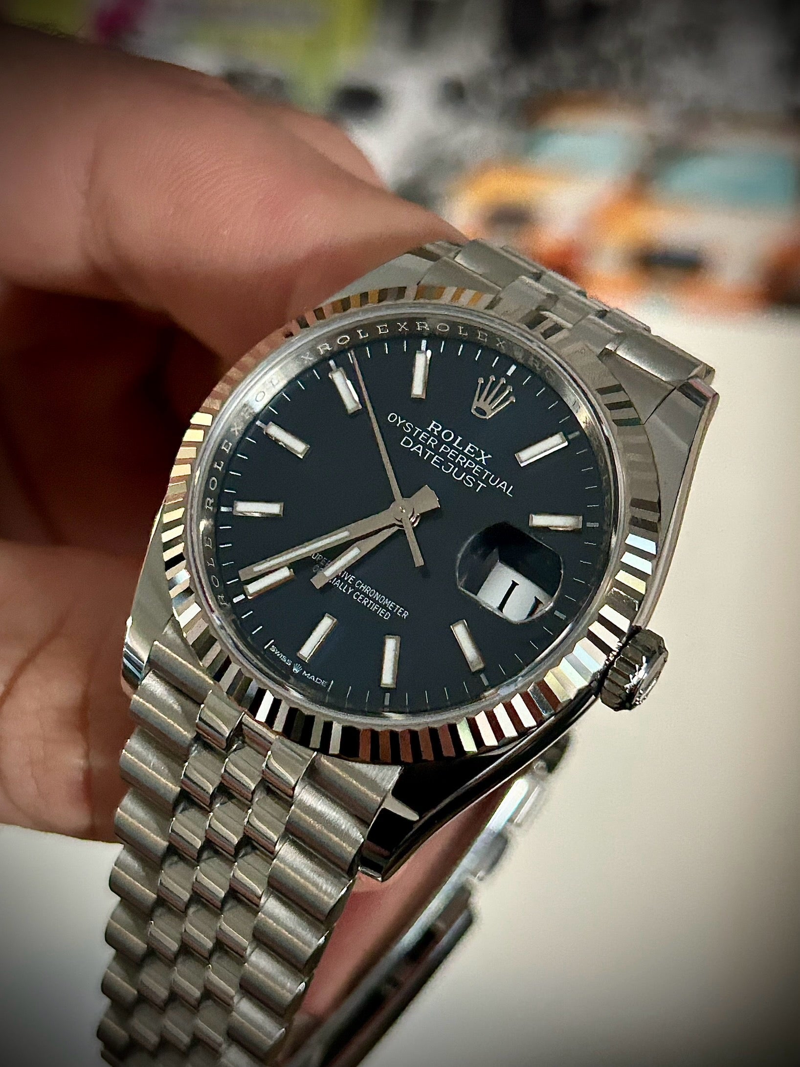 2025 ROLEX DATEJUST 36, BLUE DIAL, 126234, FULL SET, INC GST