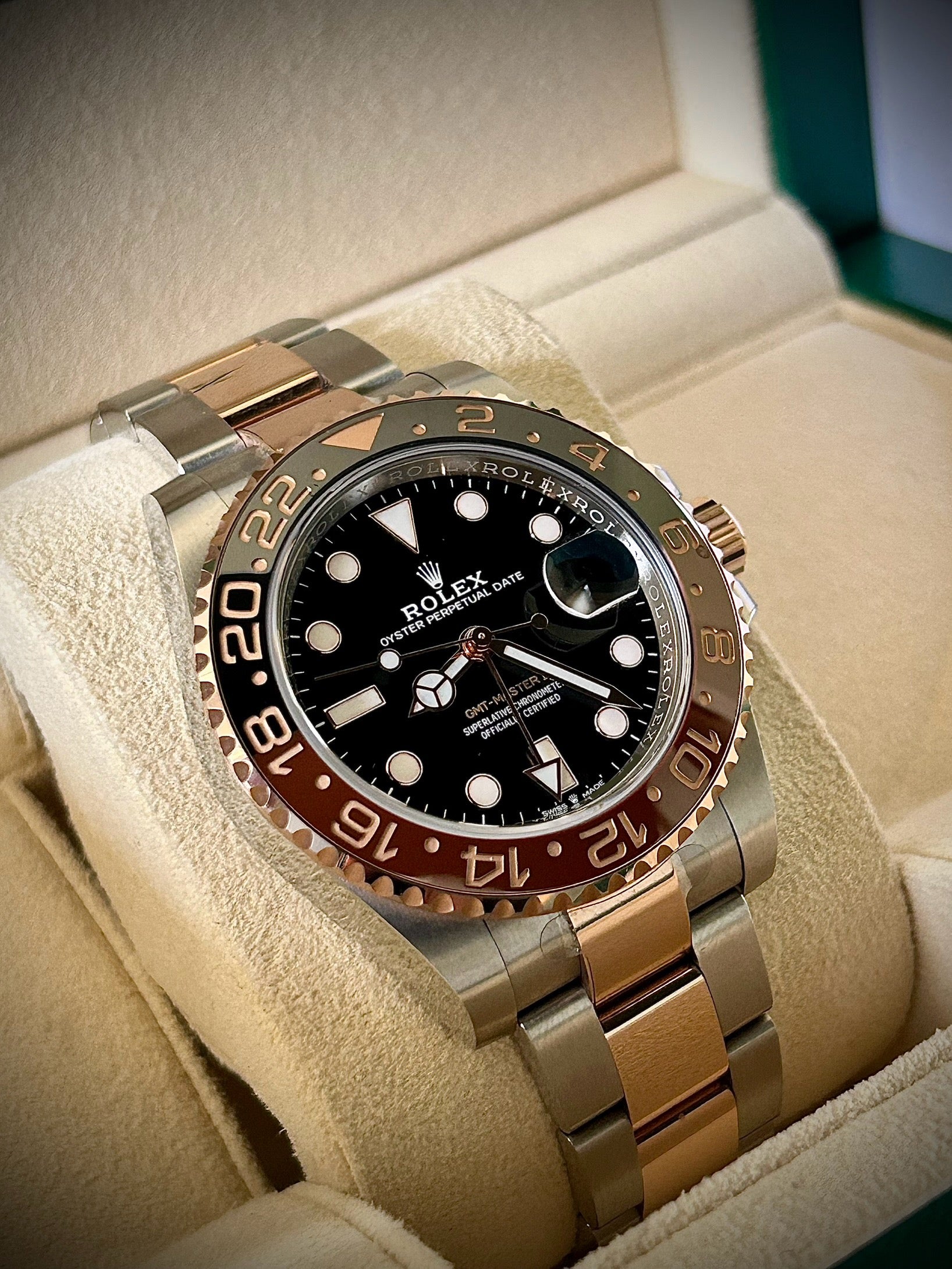 2022 ROLEX GMT MASTER II, ROOTBEER, 126711CHNR, FULL SET, INC GST