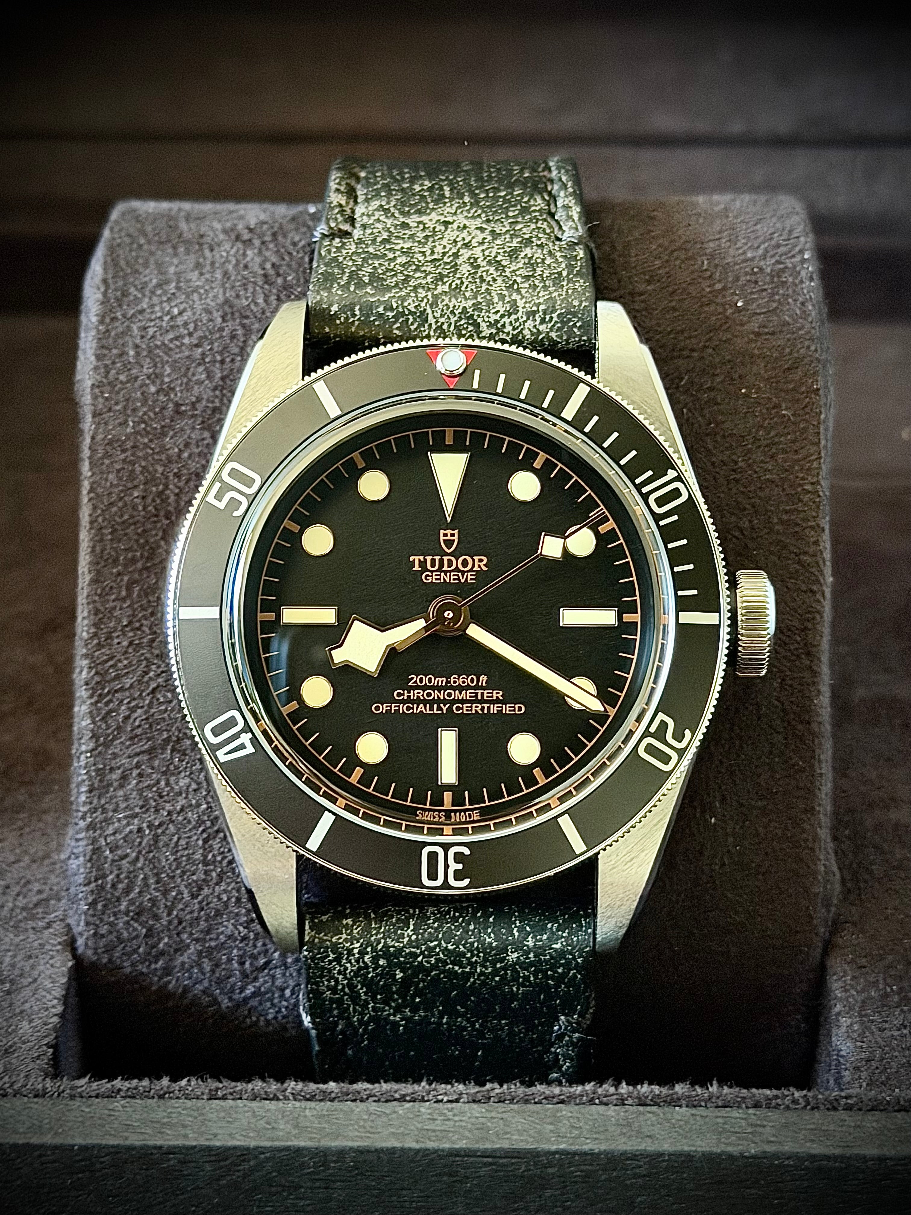 2024 TUDOR BLACK BAY HERITAGE 41 BLACK, FULL SET, ON LEATHER, INC GST