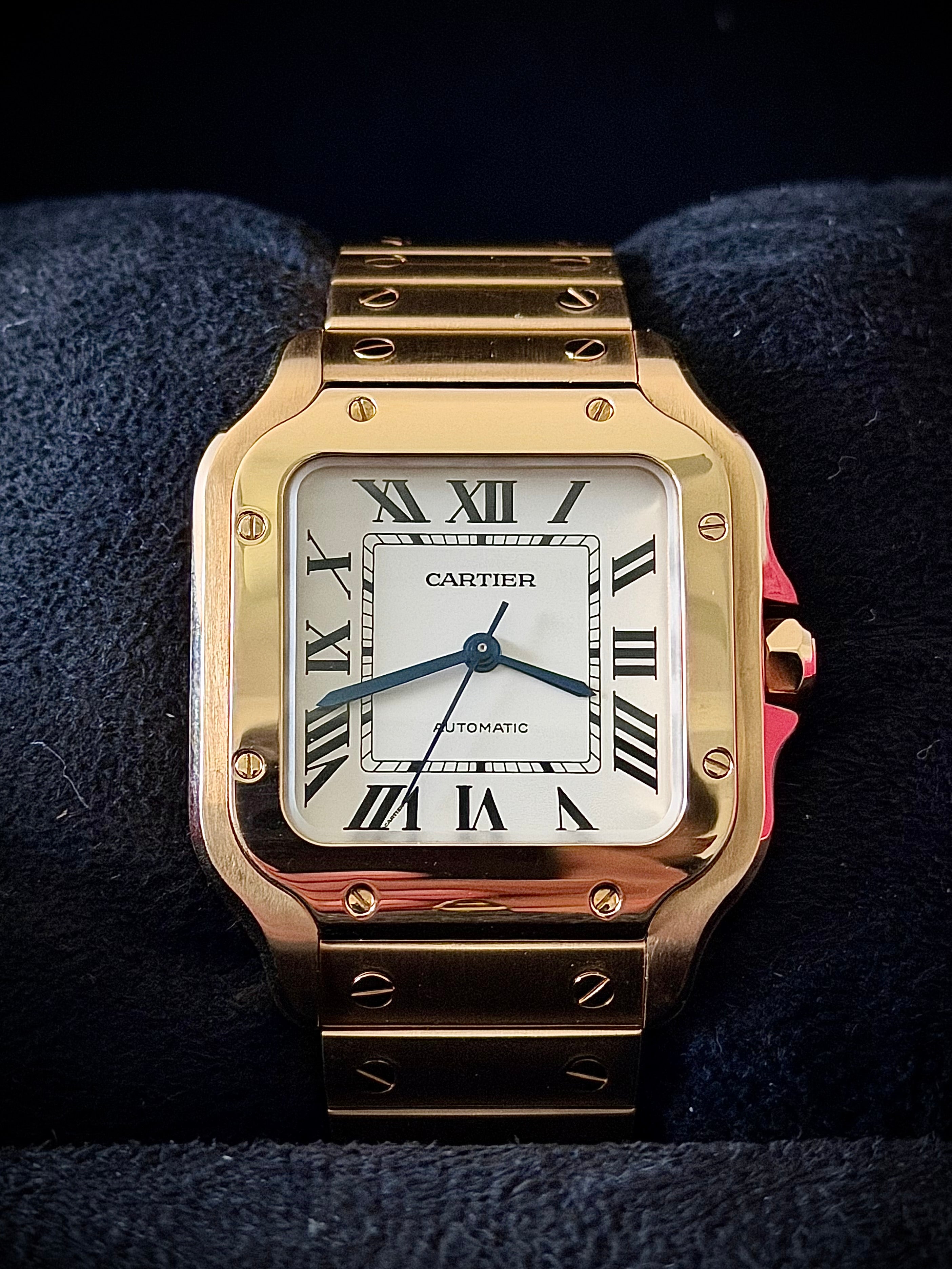 2025 CARTIER SANTOS DE CARTIER MEDIUM, WGSA0030, 18CT YELLOW GOLD, FULL SET, INC GST