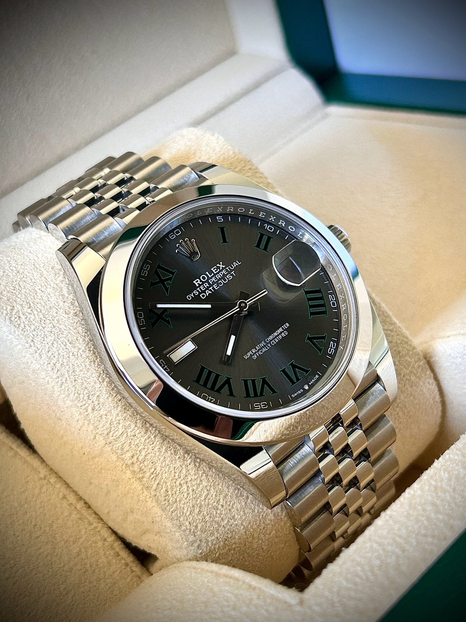 2024 ROLEX DATEJUST 41 WIMBLEDON, 126300, FULL SET, INC GST