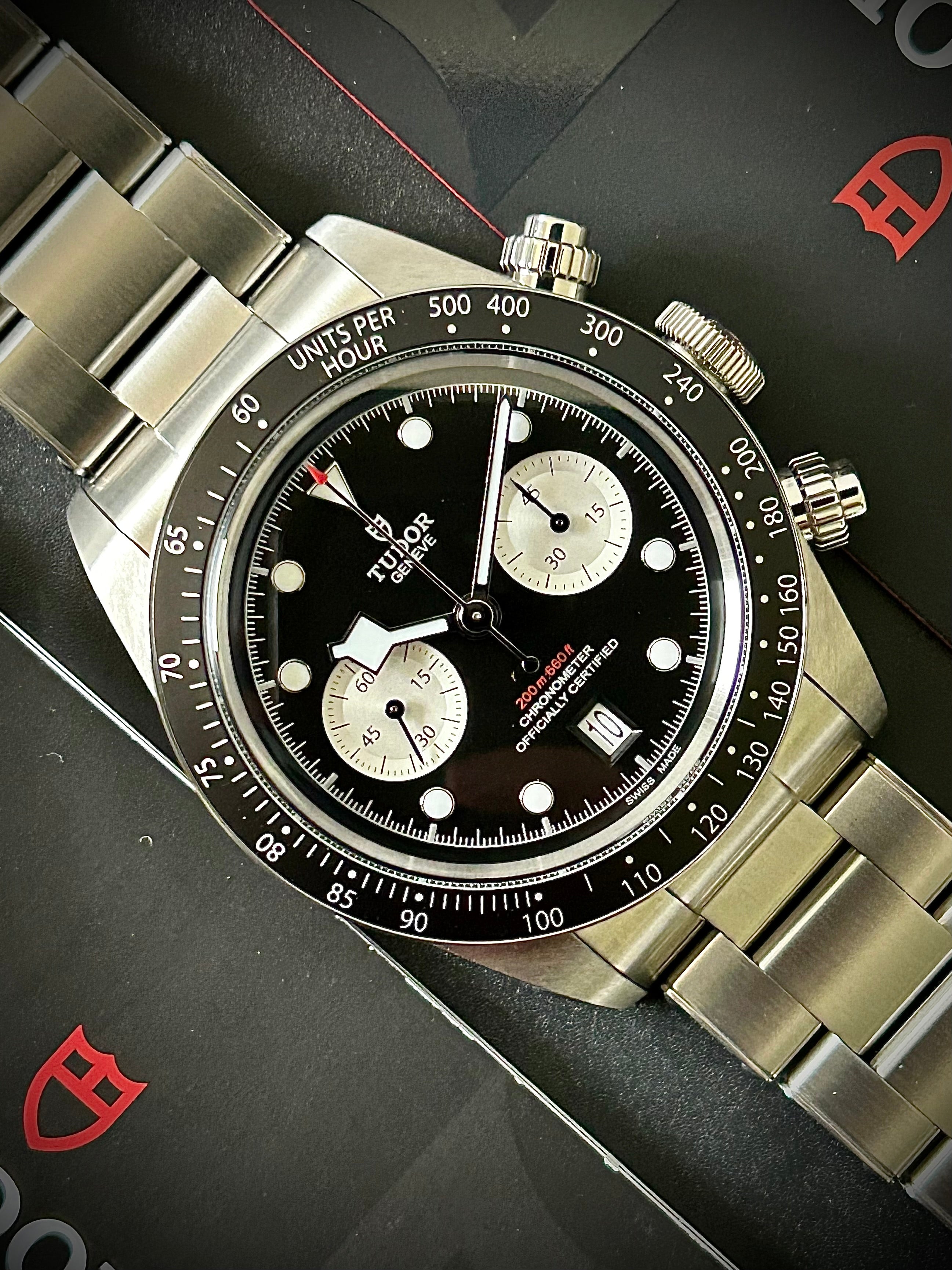 2025 TUDOR BLACK CHRONO REVERSE PANDA, FULL SET, INC GST
