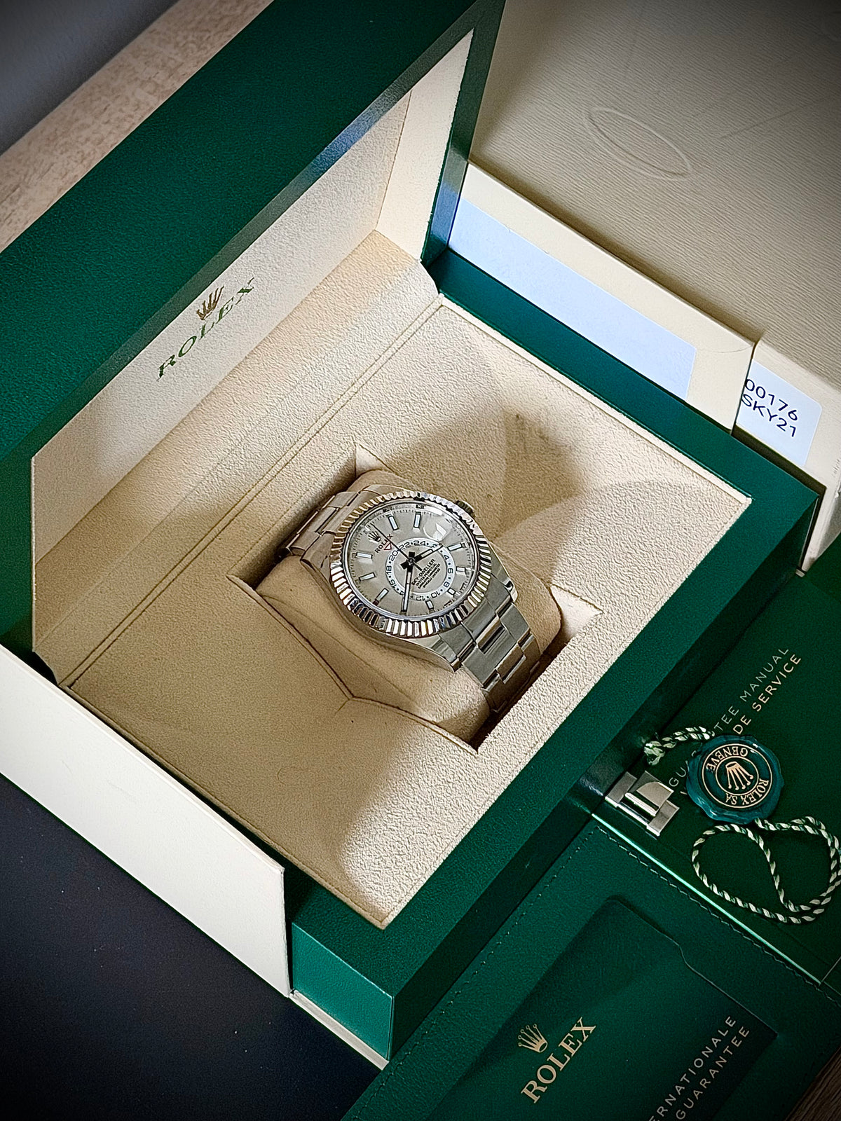 2021 ROLEX SKY-DWELLER, 326934, WHITE DIAL, OYSTER BRACELET, BOX AND PAPERS, INC GST