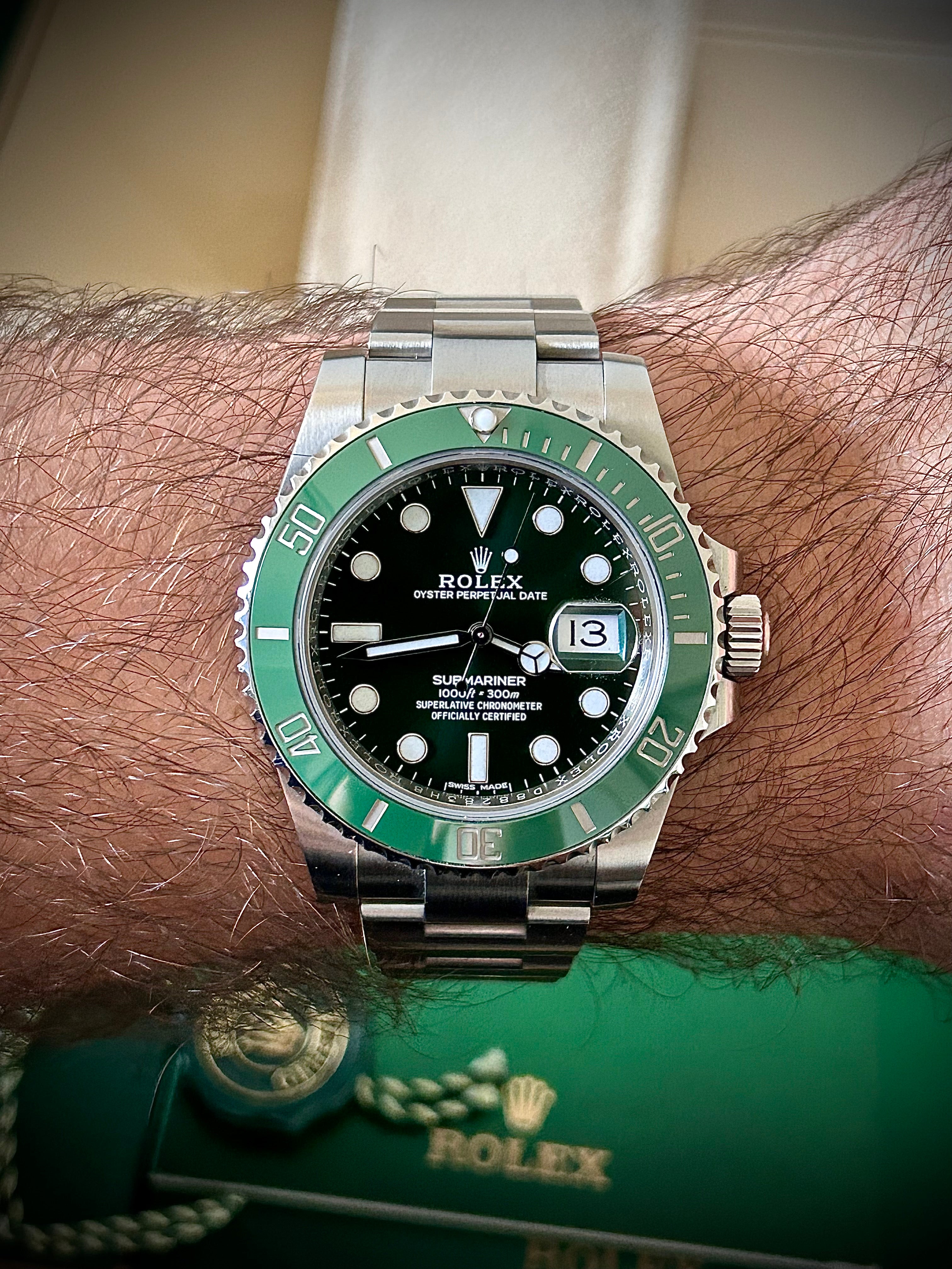 2018 ROLEX SUBMARINER DATE 116610LV, HULK, FULL SET, INC GST