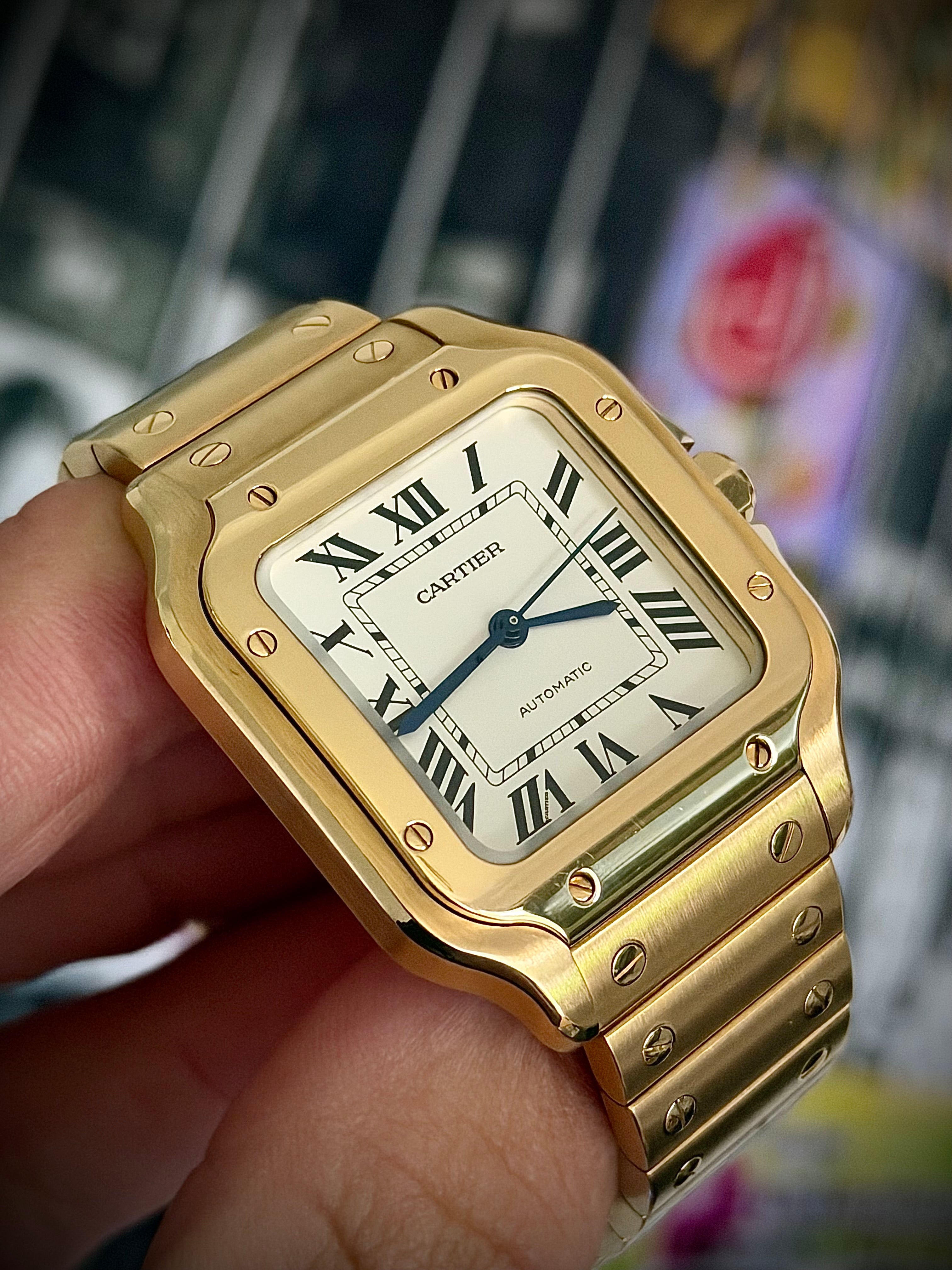 2025 CARTIER SANTOS DE CARTIER MEDIUM, WGSA0030, 18CT YELLOW GOLD, FULL SET, INC GST