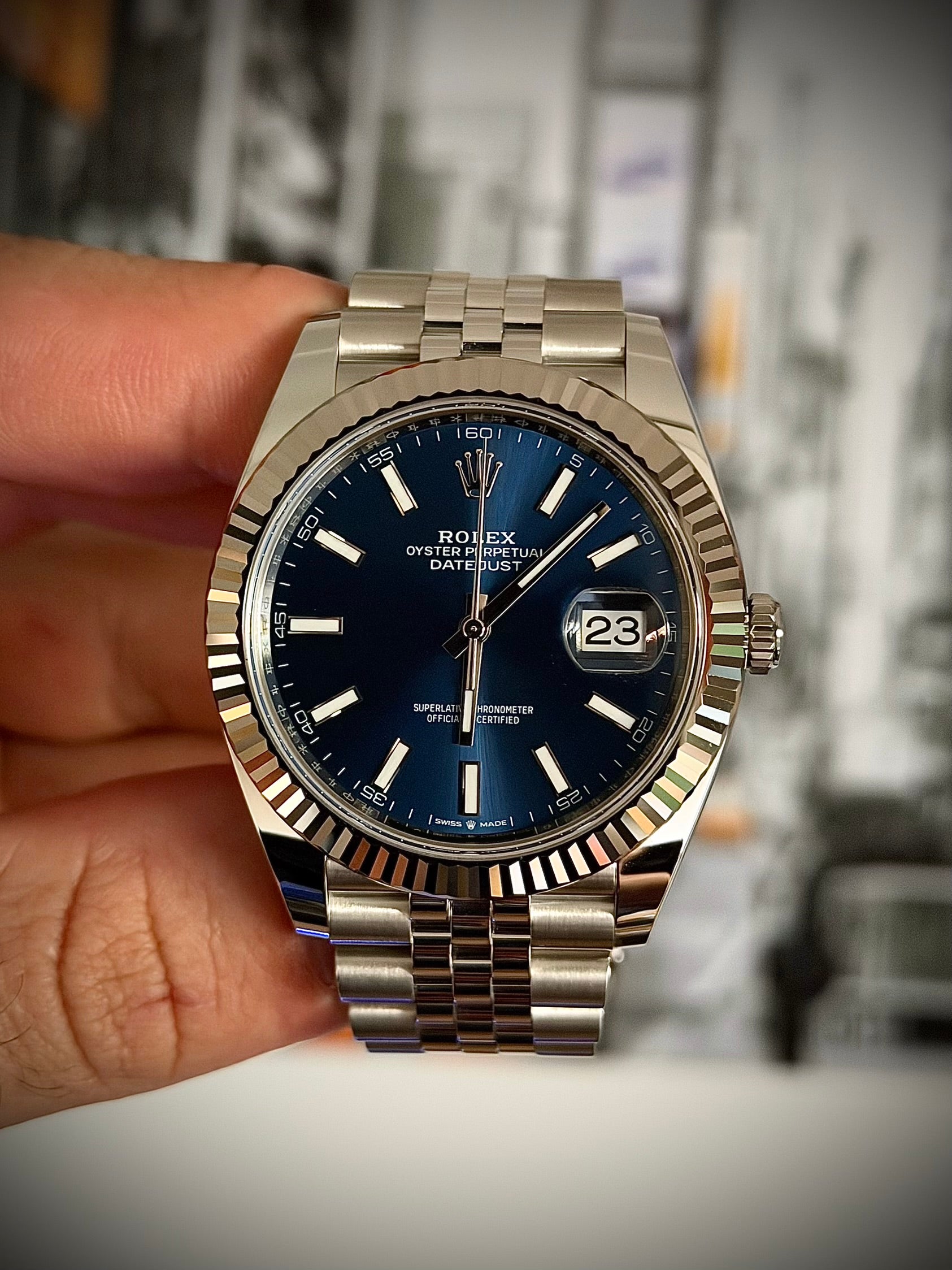 2024 ROLEX DATEJUST 41, BLUE DIAL, 126334, FULL SET, INC GST