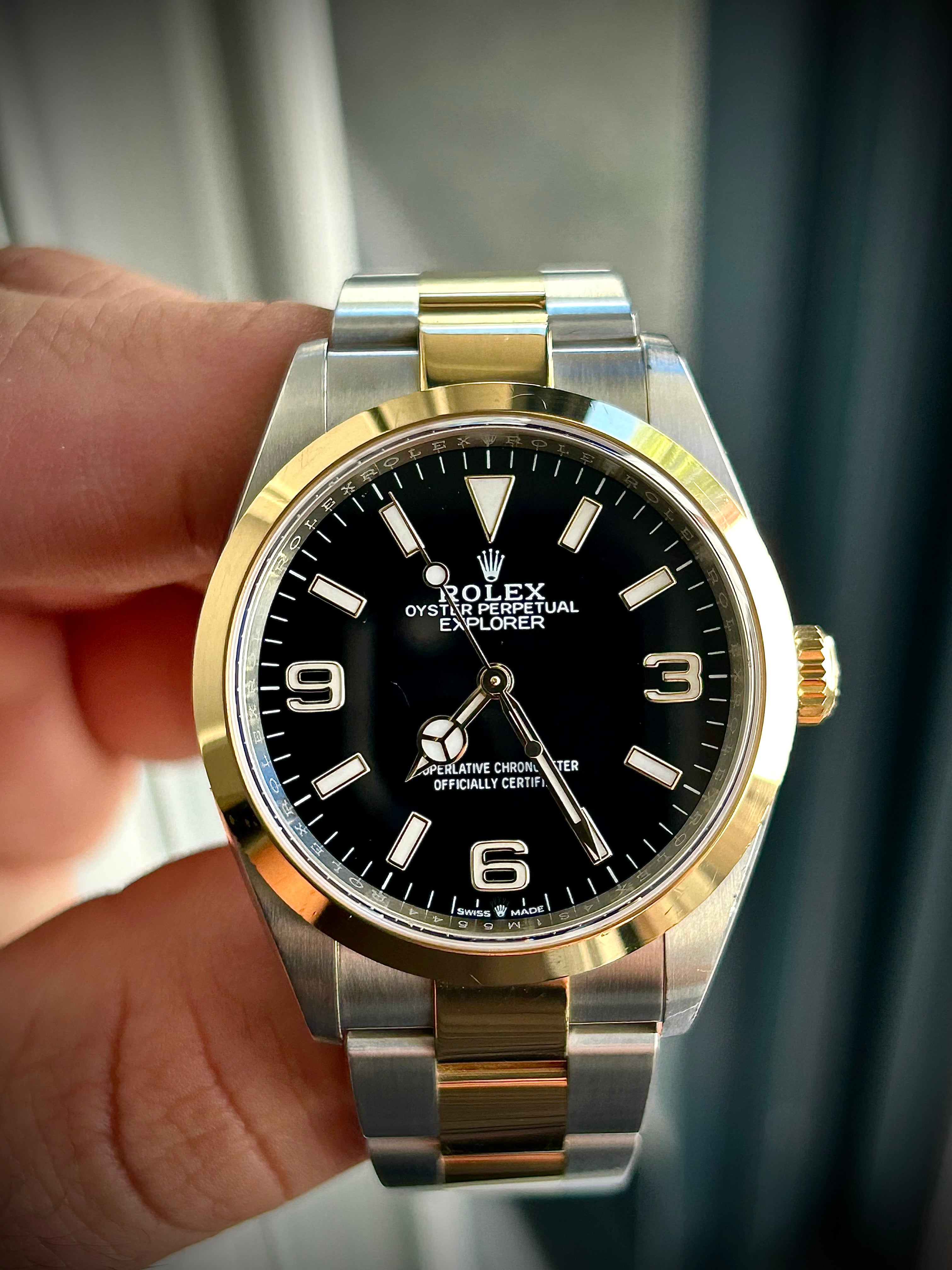 2024 ROLEX EXPLORER 36 TWO TONE, 124273, FULL SET, INC GST