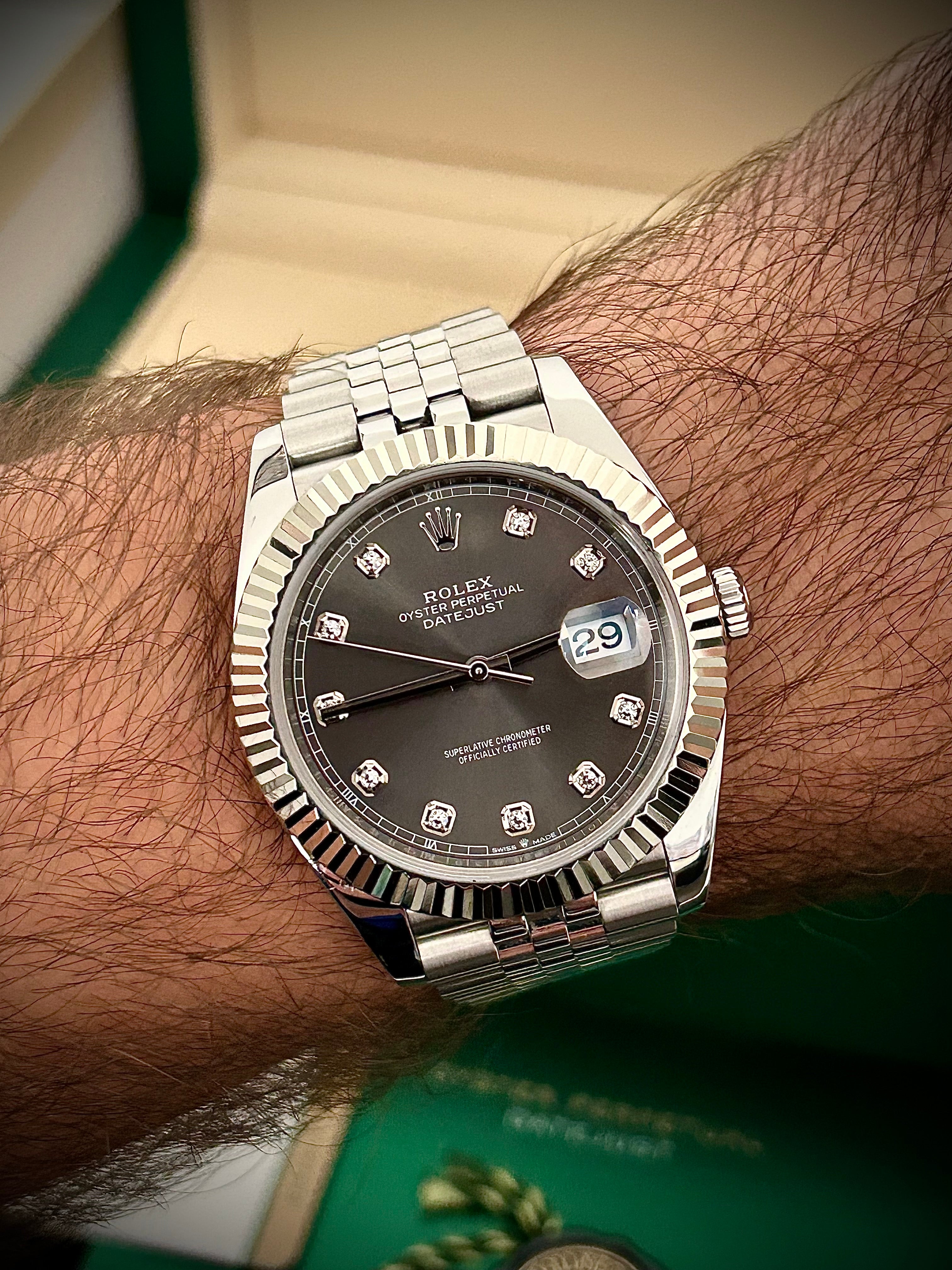 2020 ROLEX DATEJUST 41, RHODIUM DIAMOND DIAL, 126334, FULL SET, INC GST