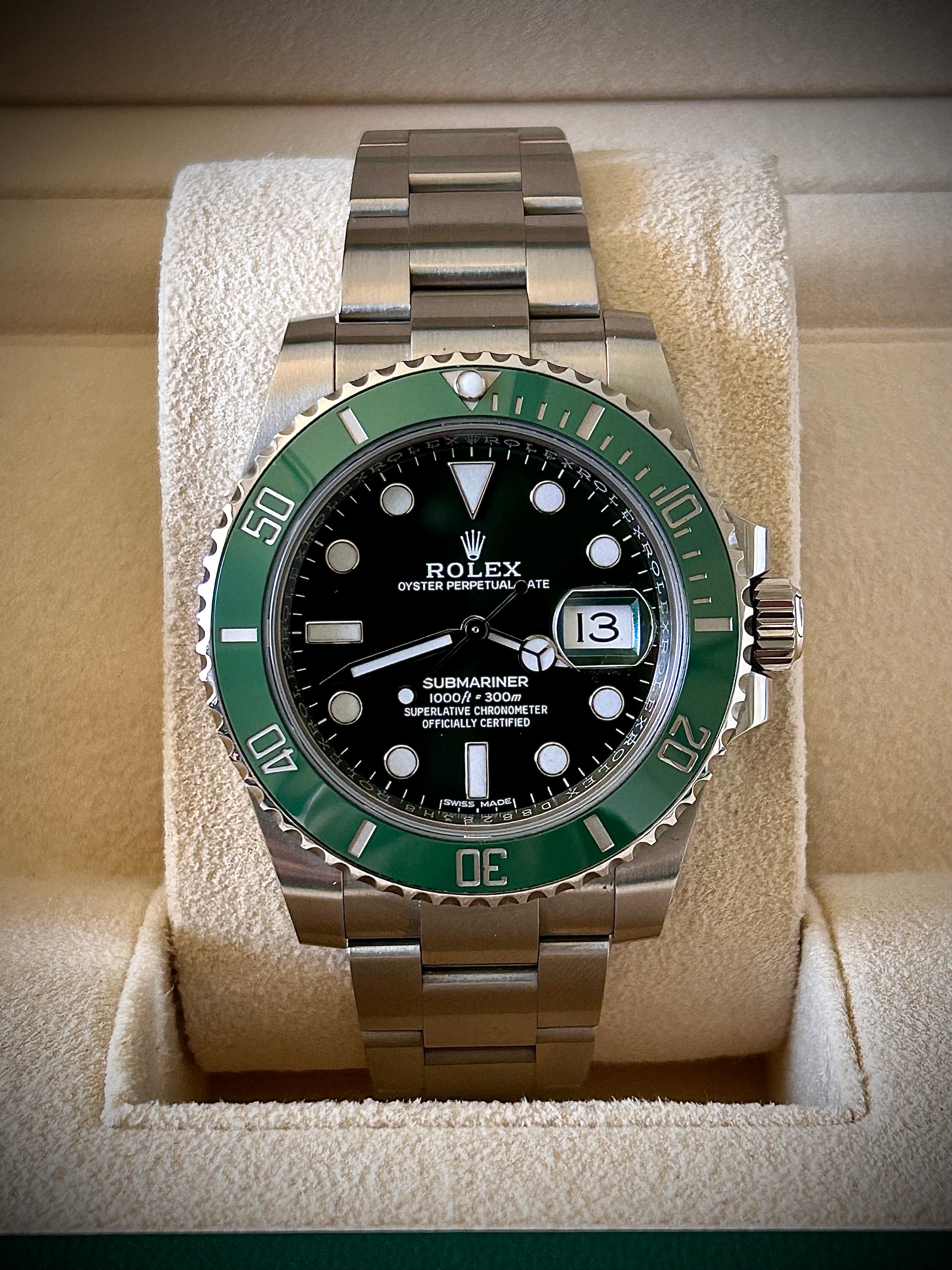 2018 ROLEX SUBMARINER DATE 116610LV, HULK, FULL SET, INC GST