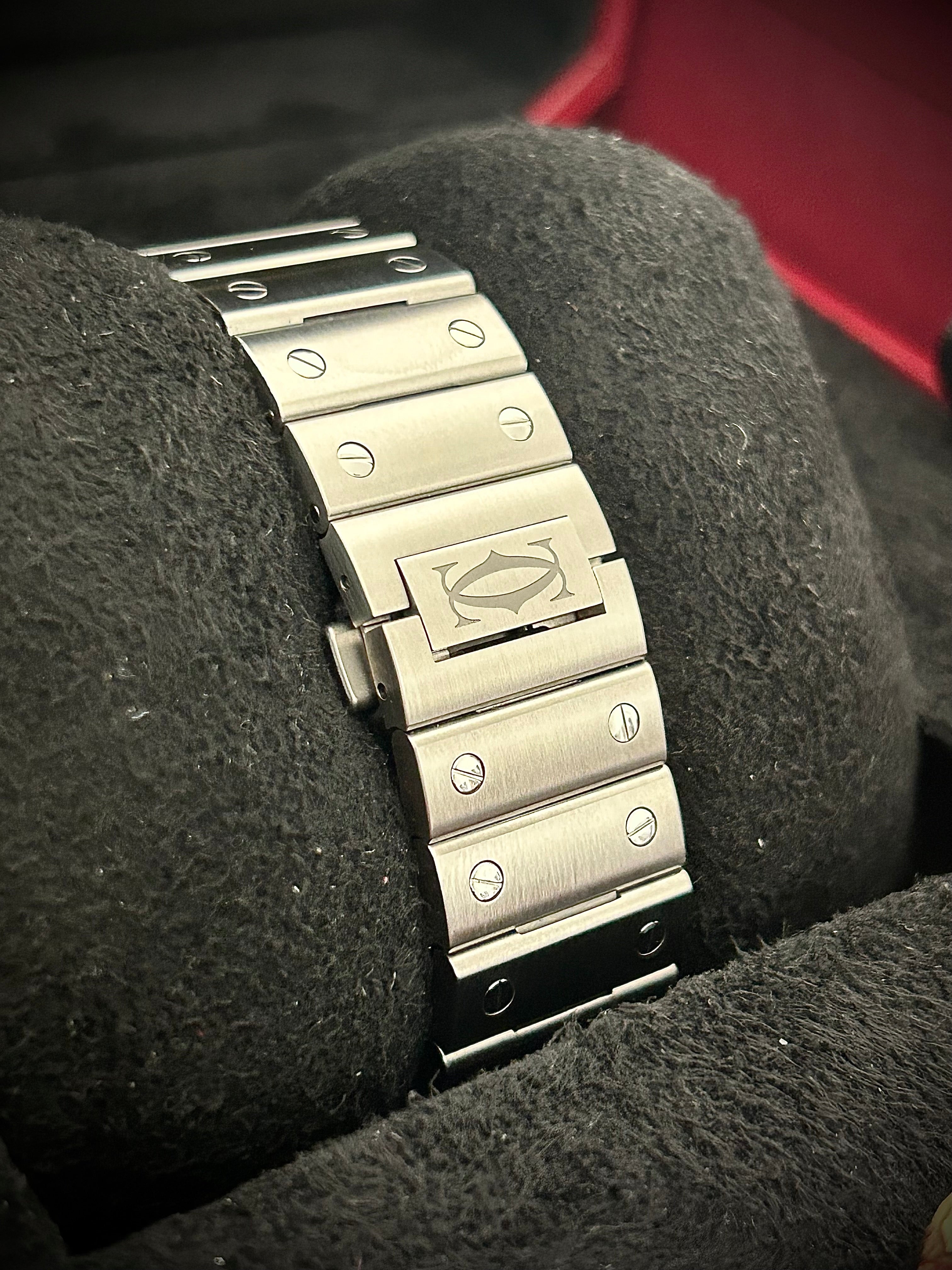 2024 CARTIER SANTOS DE CARTIER LARGE, BLUE PVD, WSSA0048, FULL SET, INC GST