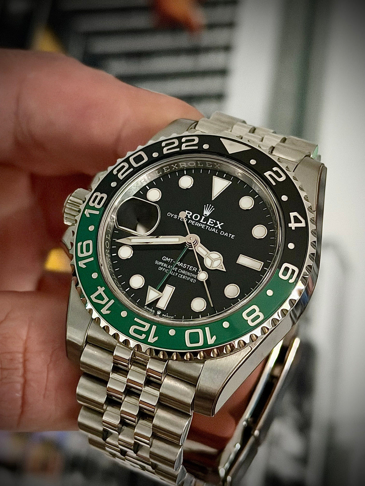 2025 ROLEX GMT-MASTER II “SPRITE”, 126720VTNR, JUBILEE BRACELET, FULL SET, EXCELLENT CONDITION, INC GST