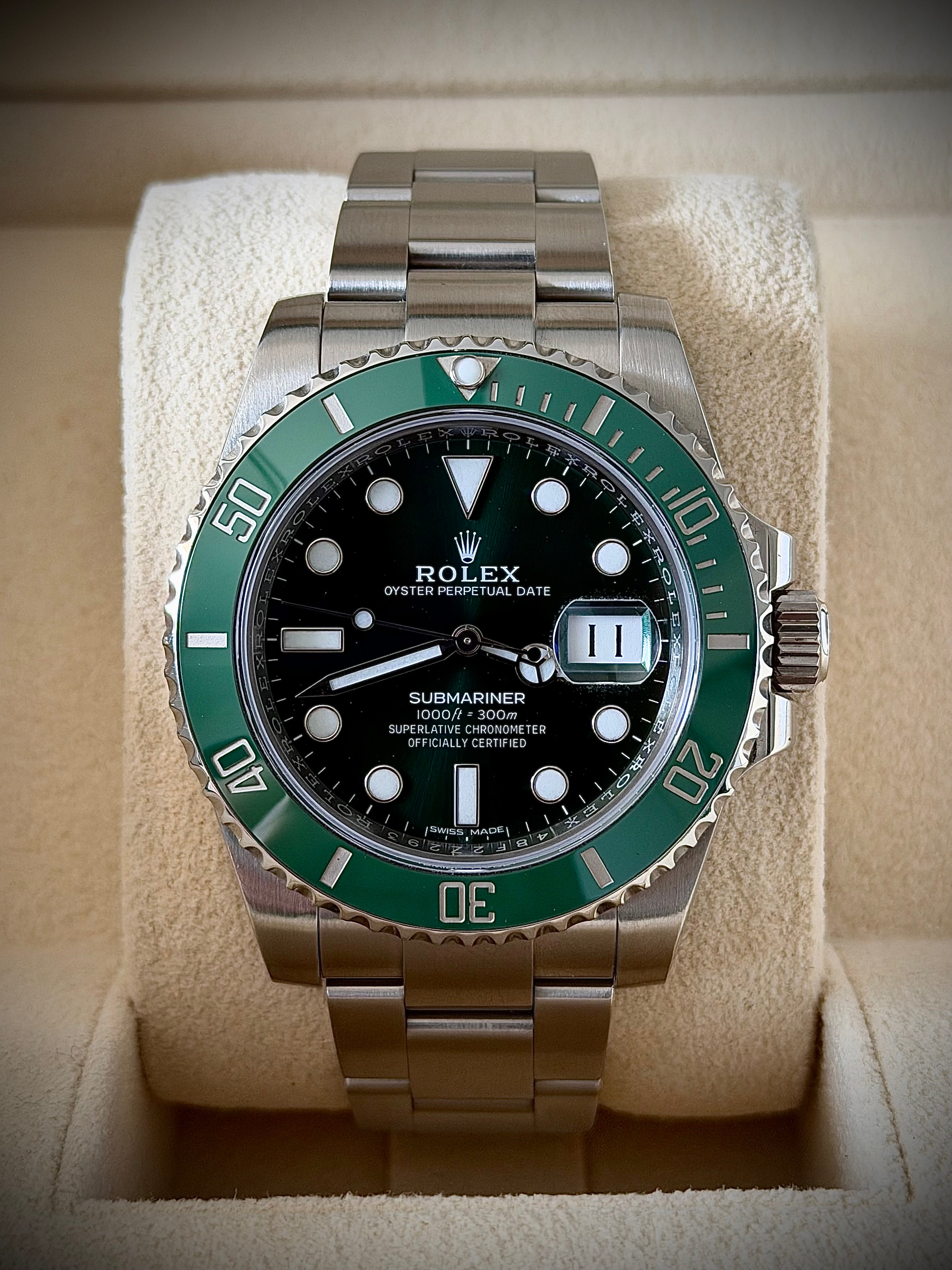 2017 ROLEX SUBMARINER DATE 116610LV, HULK, FULL SET, INC GST