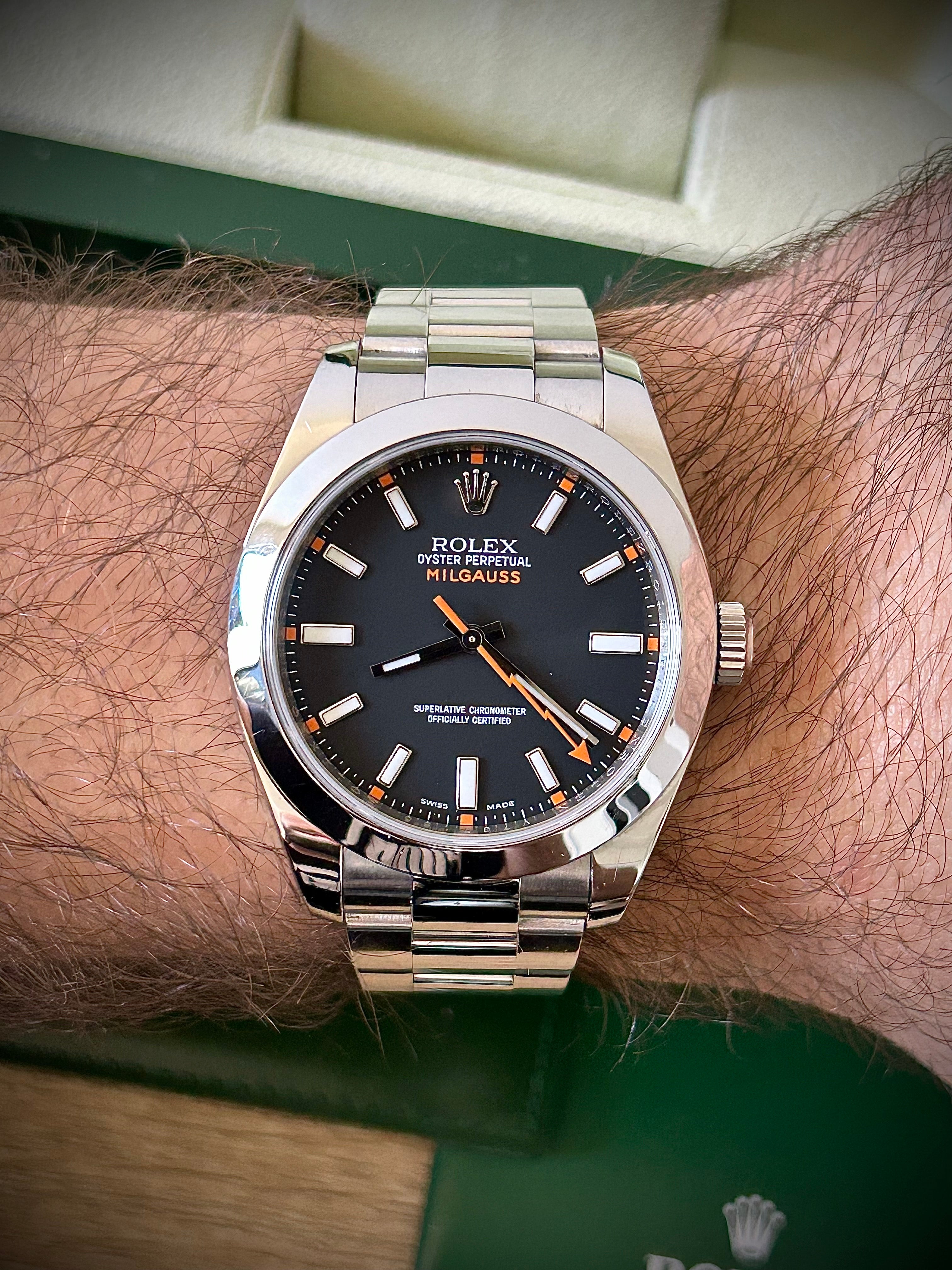 2008 ROLEX MILGAUSS, 116400, BOX AND PAPERS, INC GST