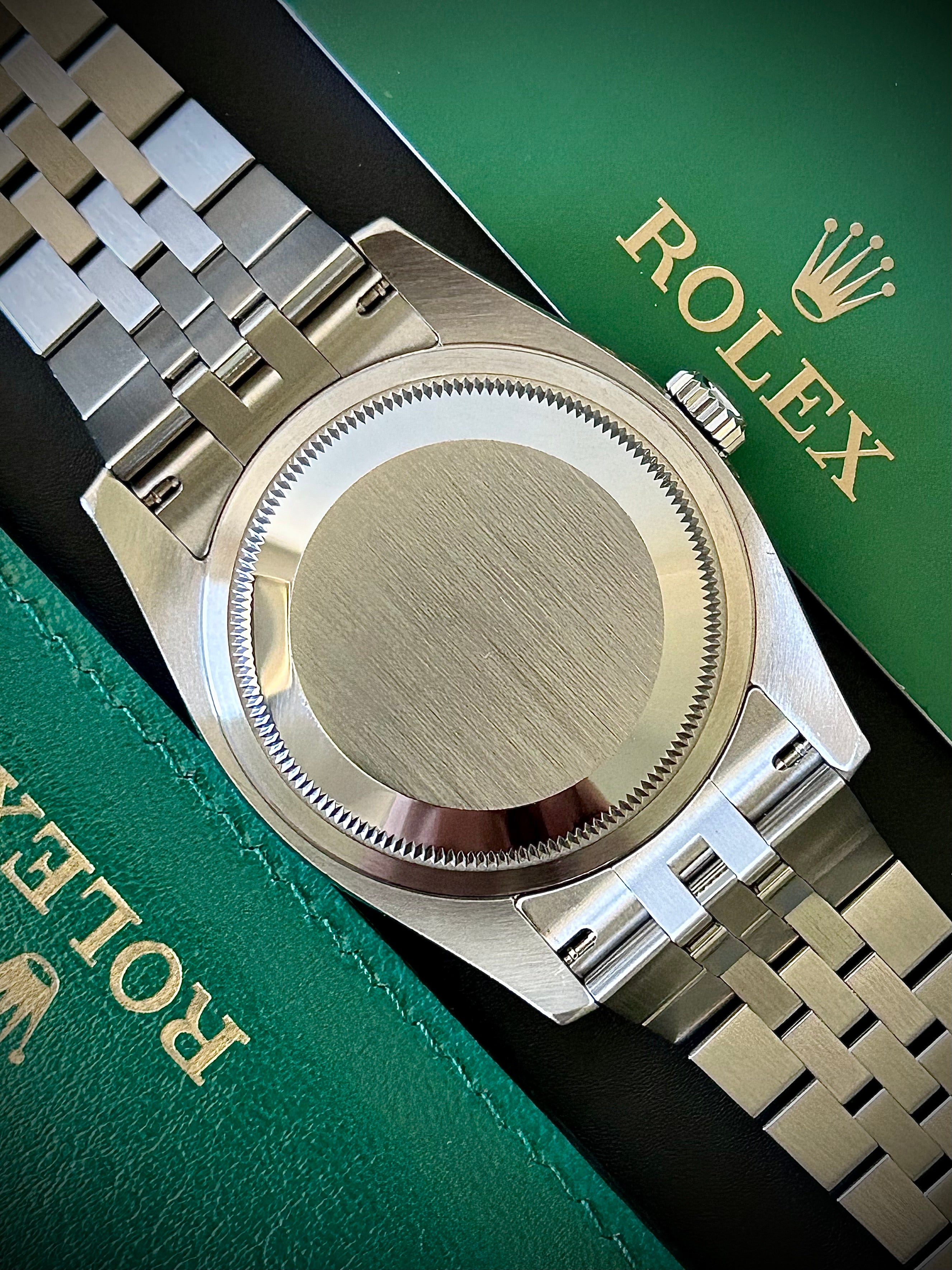 2015 ROLEX DATE JUST 36, SUPER JUBILEE, 116200, BOX AND PAPERS, INC GST