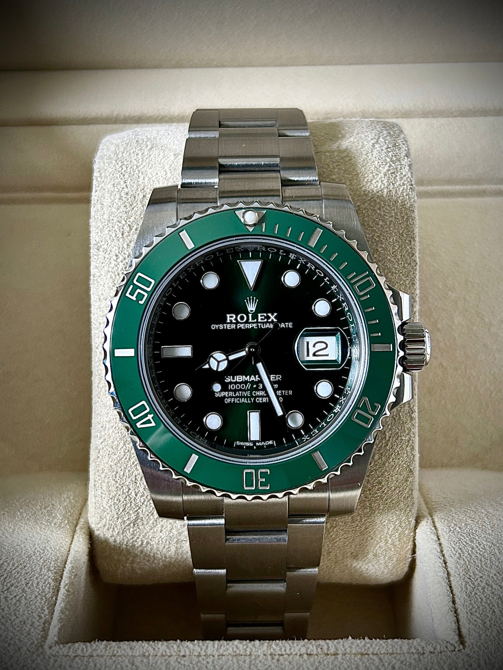 2018 ROLEX SUBMARINER DATE 116610LV, HULK, FULL SET, INC GST