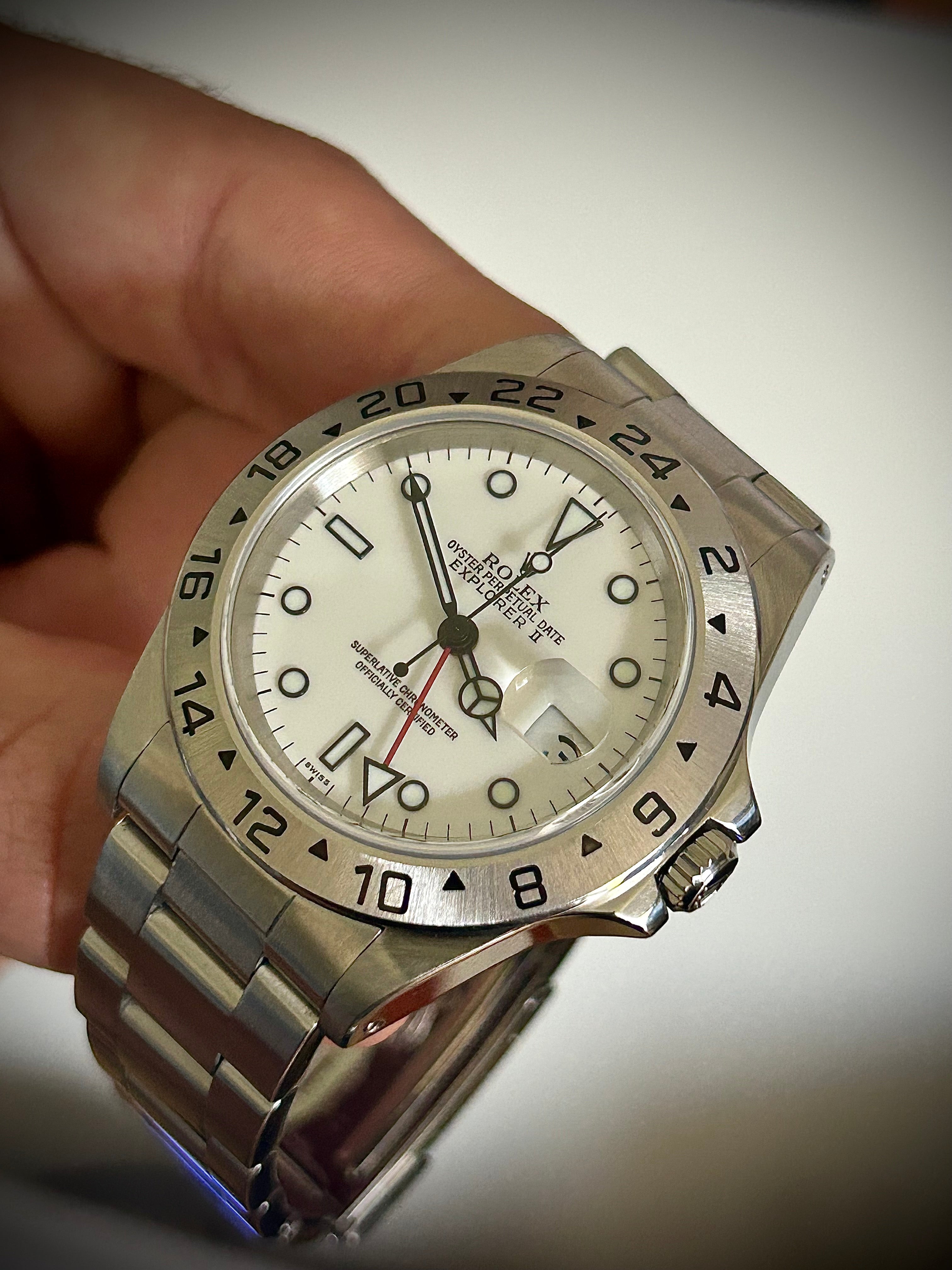 1999 ROLEX EXPLORER II “POLAR”, “SWISS ONLY”, 16570, FULL SET, INC GST