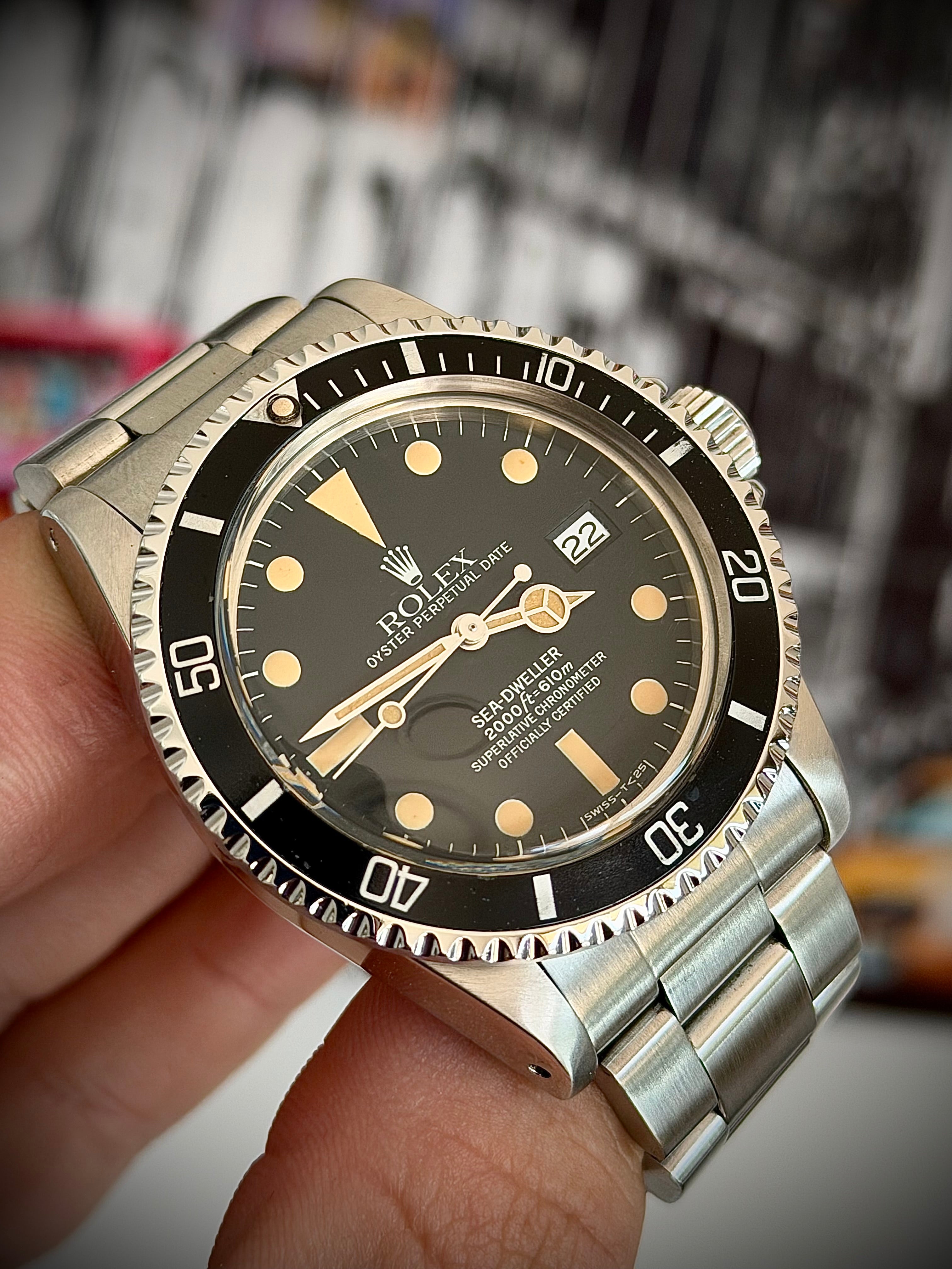 1980 ROLEX SEA-DWELLER 1665 “GREAT WHITE”, PUMPKIN PATINA, WATCH ONLY, INC GST
