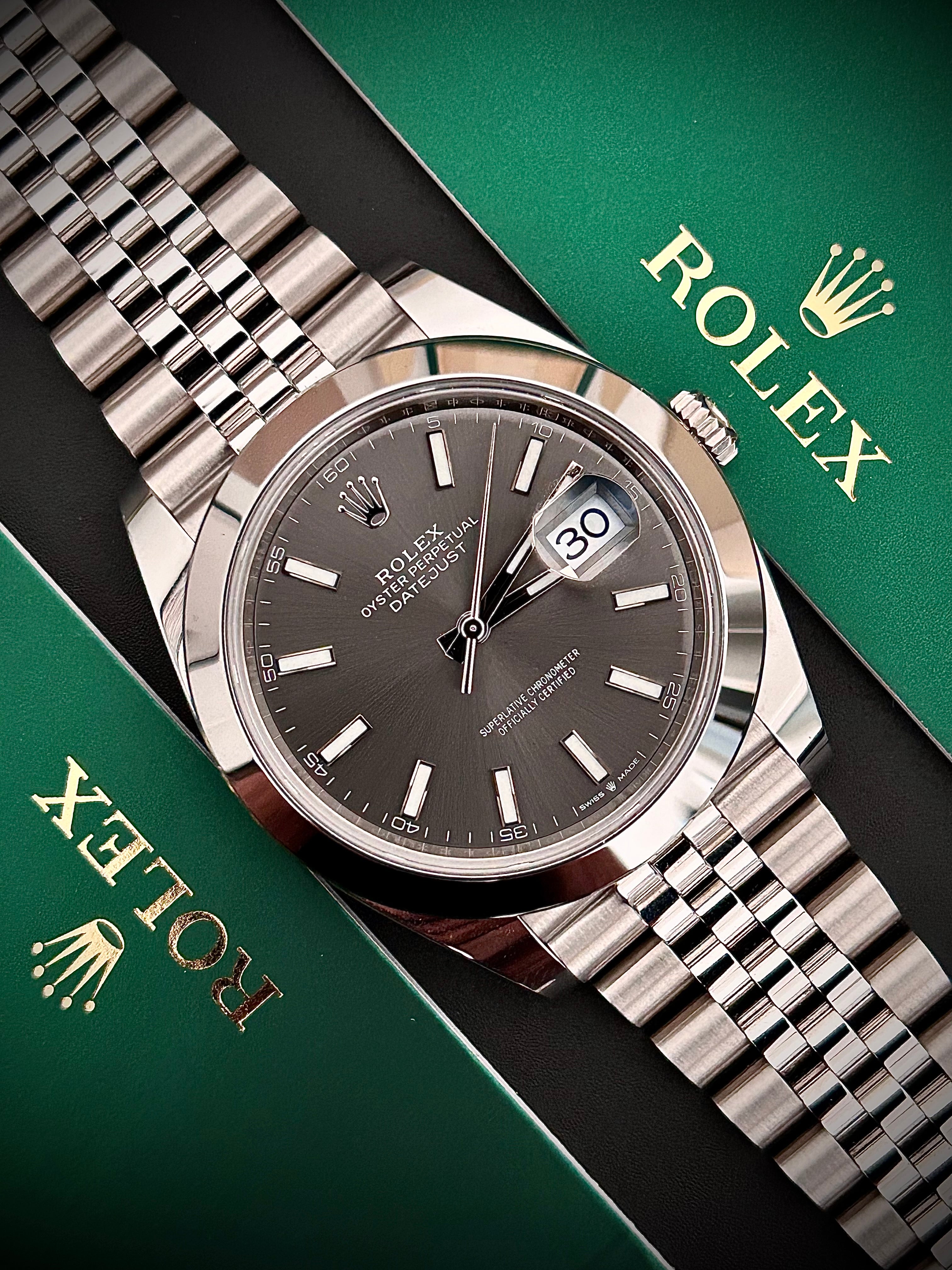 2024 ROLEX DATEJUST 41, SLATE DIAL, 126300, SMOOTH JUBILEE, FULL SET, INC GST