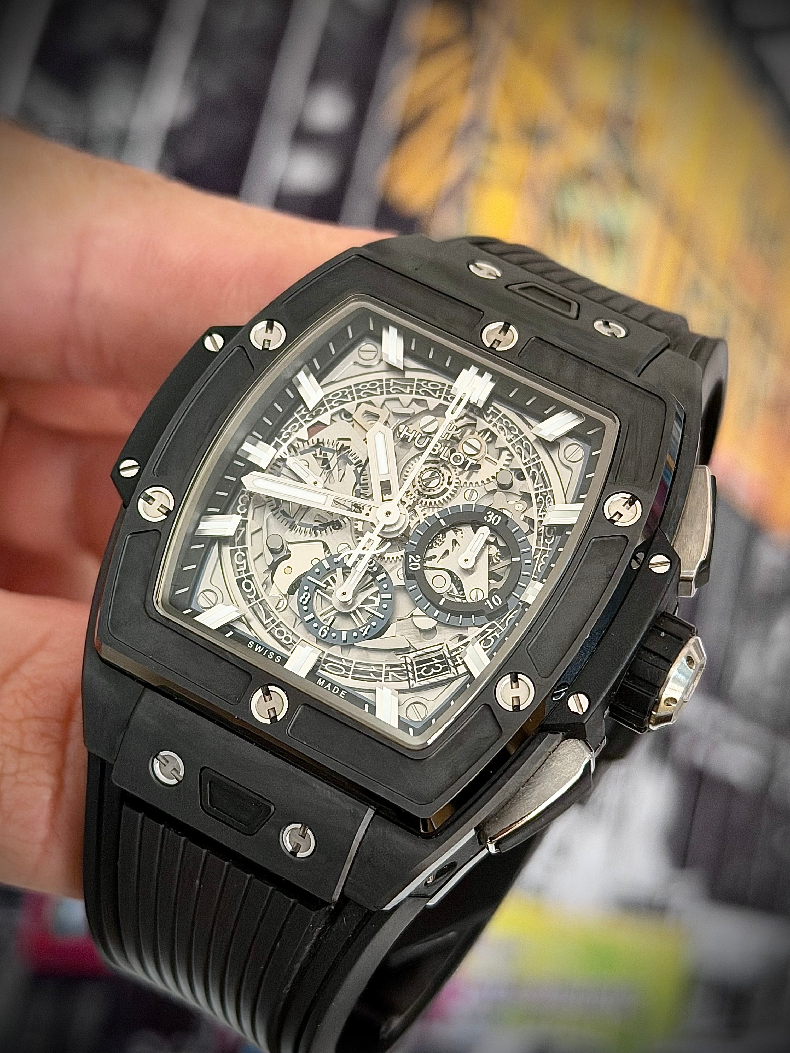 2023 HUBLOT SPIRIT OF BIG BANG BLACK MAGIC 42, 642.CI.0170.RX, CERAMIC, FULL SET + EXTRA STRAP, INC GST