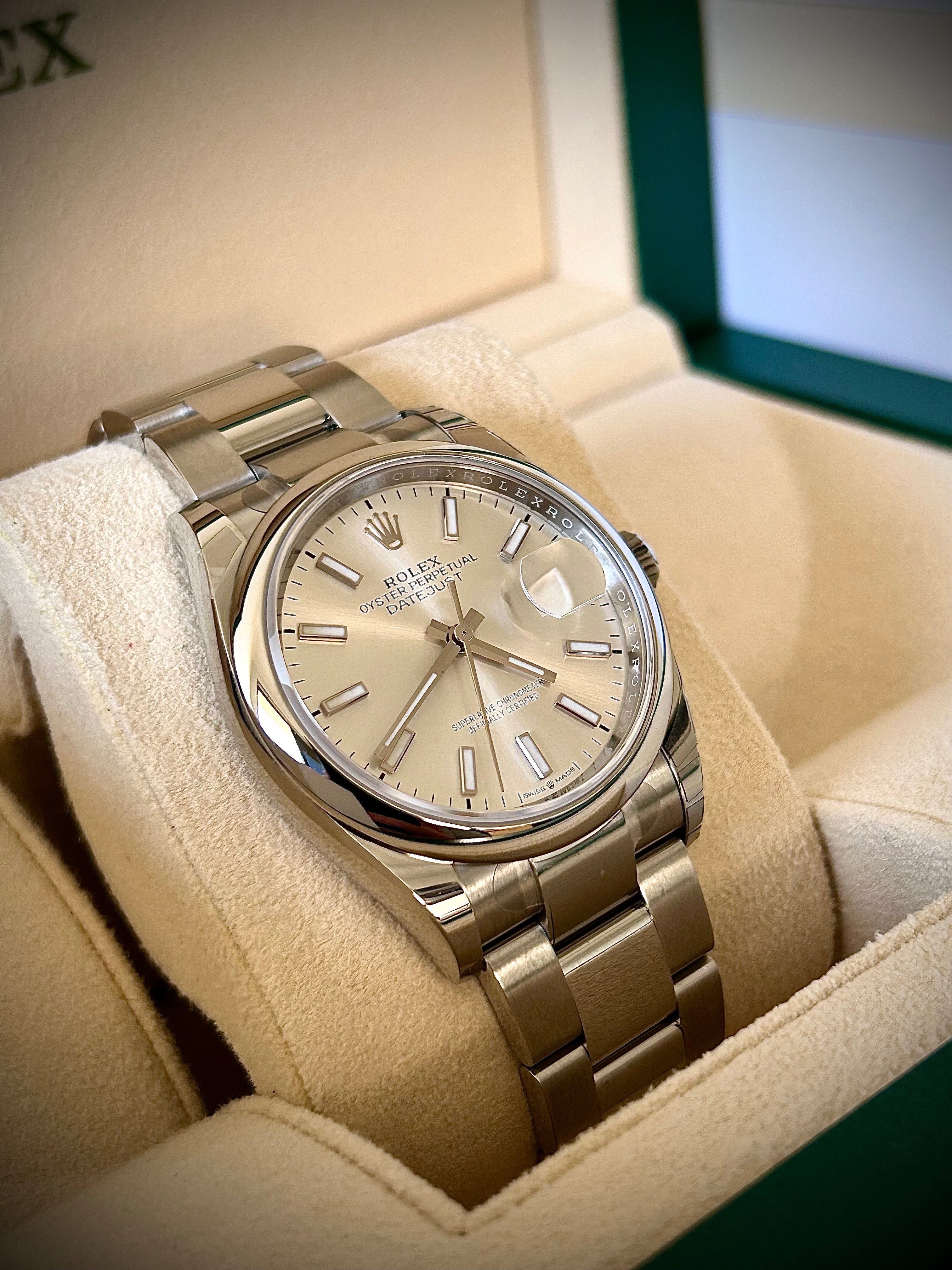 2024 ROLEX DATEJUST 36 SILVER DIAL, BRAND NEW, 126200, FULL SET, INC GST