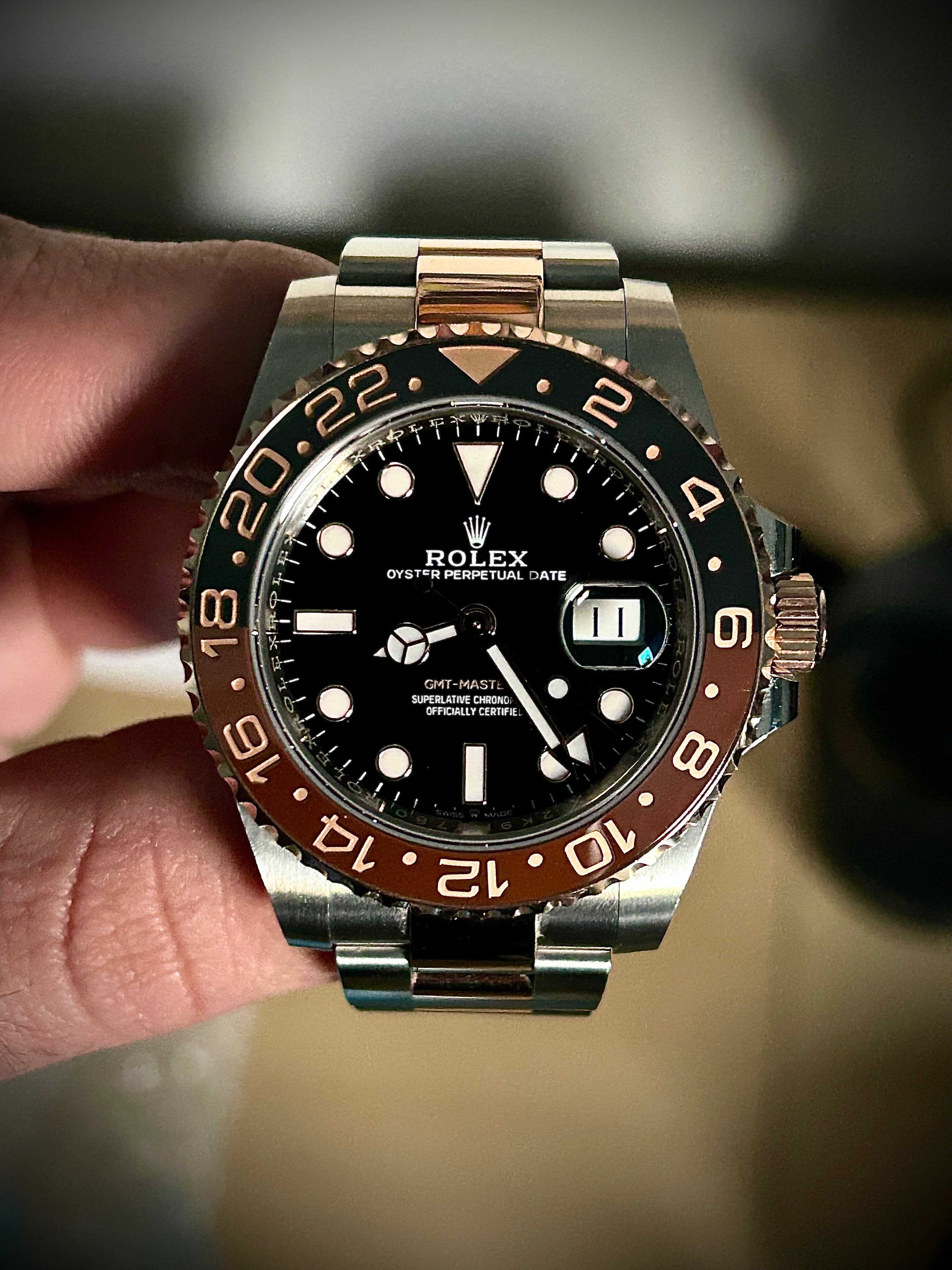 2019 ROLEX GMT MASTER II, ROOTBEER, 126711CHNR, FULL SET, INC GST