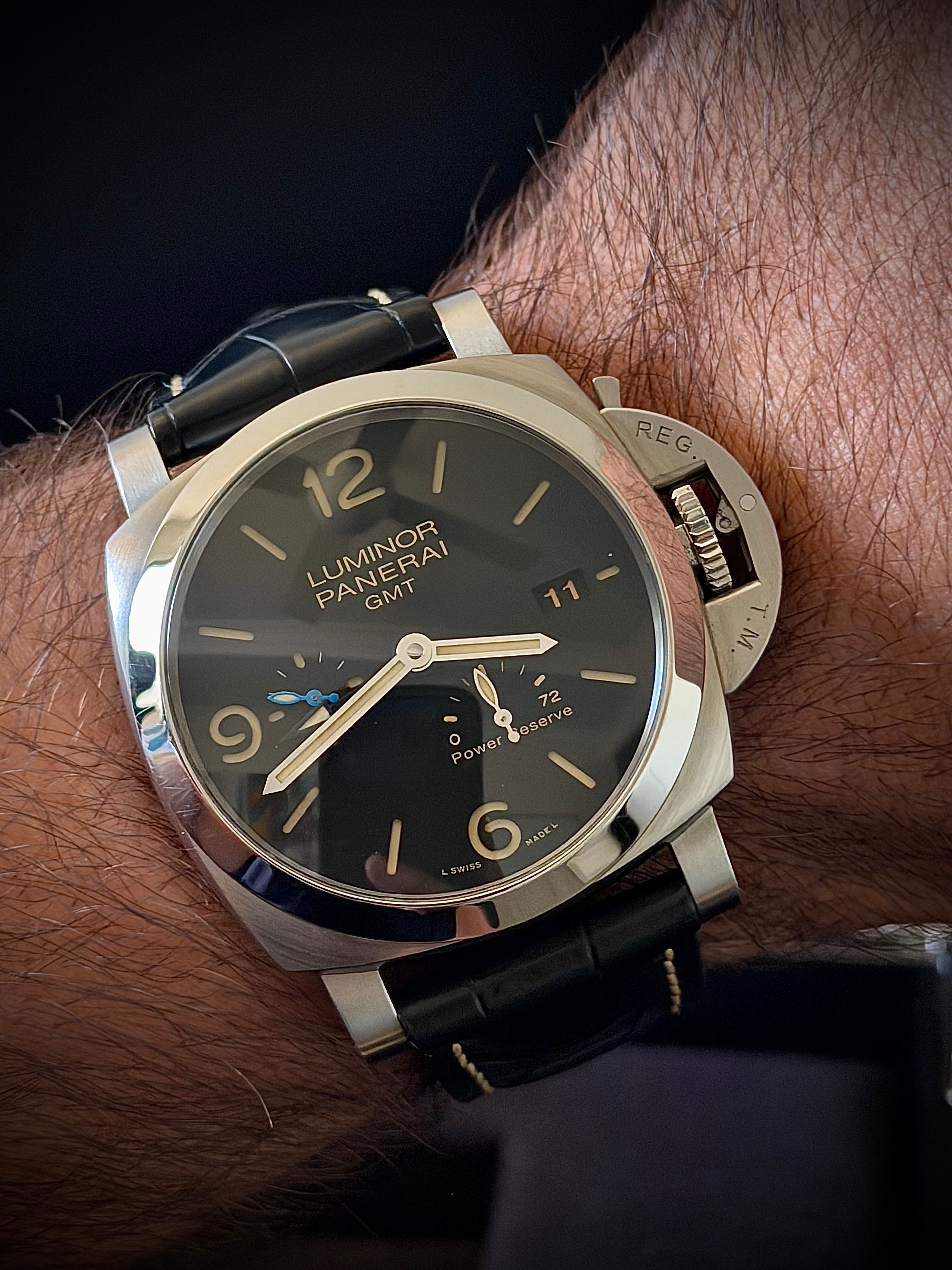 2021 PANERAI LUMINOR 1950 3 DAYS GMT POWER RESERVE, PAM01321, OEM BRACELET + ORIGINAL INVOICE, INC GST