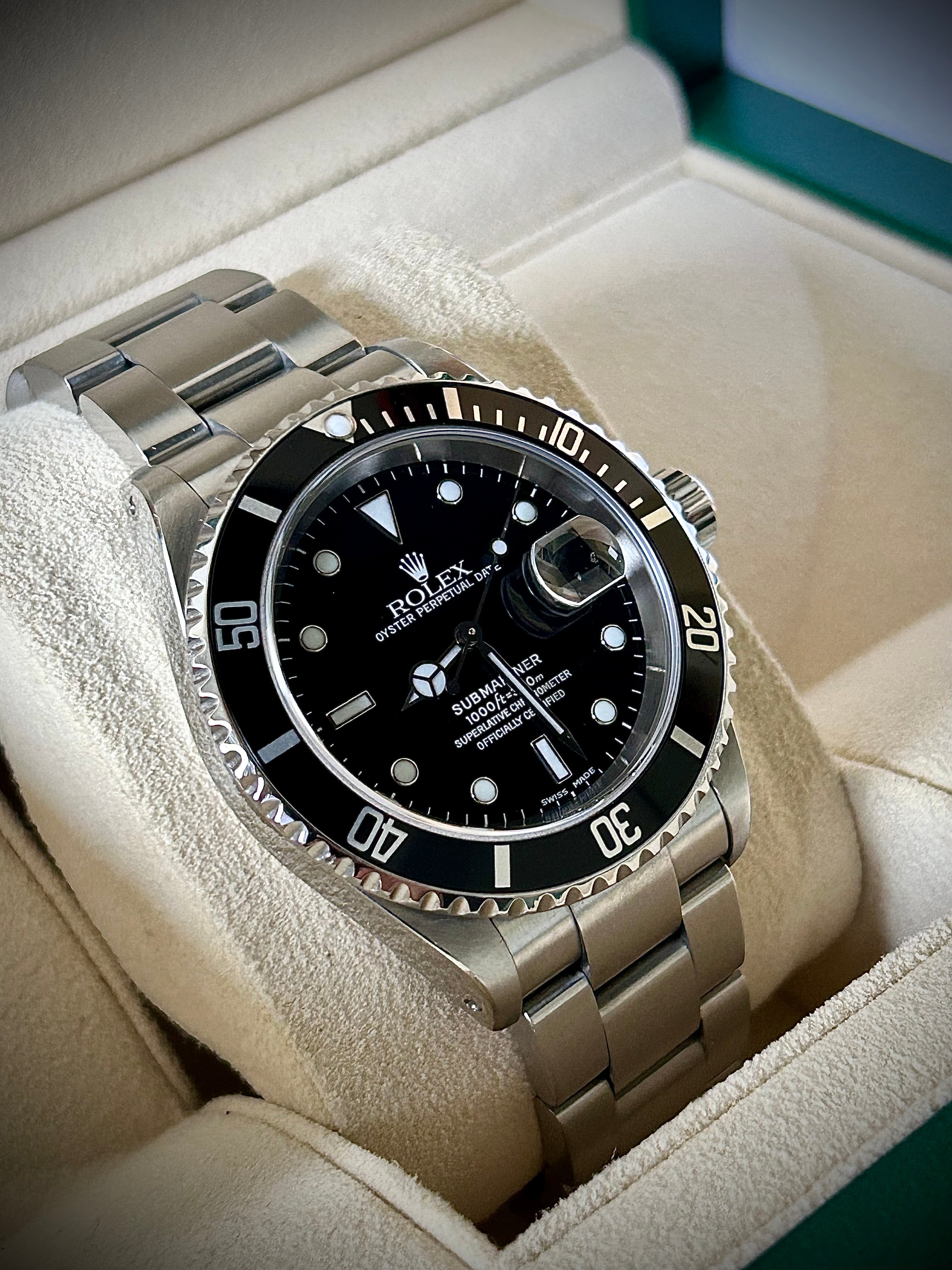 2000 ROLEX SUBMARINER DATE, 16610, BOX AND PAPERS WITH RSC, INC GST