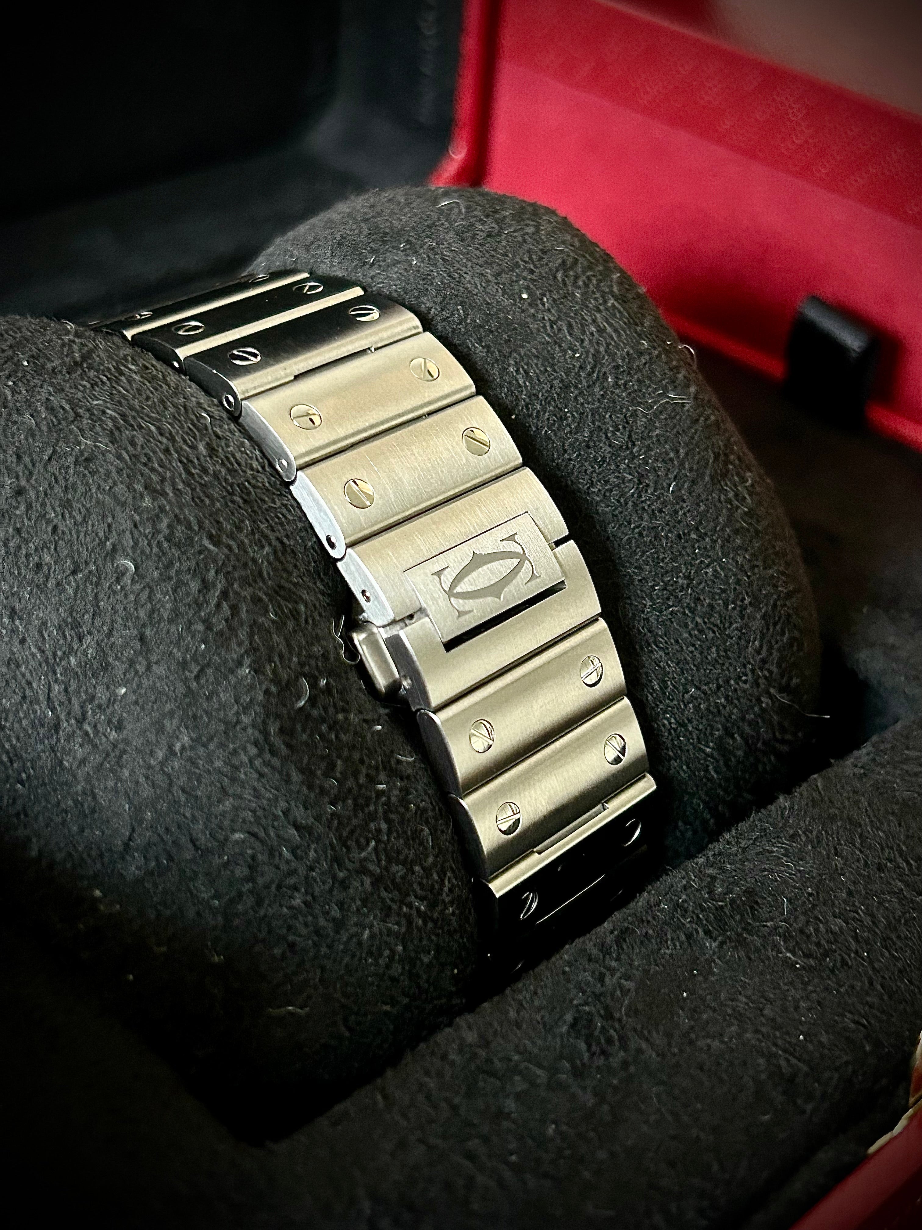 2024 CARTIER SANTOS DE CARTIER LARGE DUAL TIME, WSSA0076, BOX AND PAPERS, INC GST