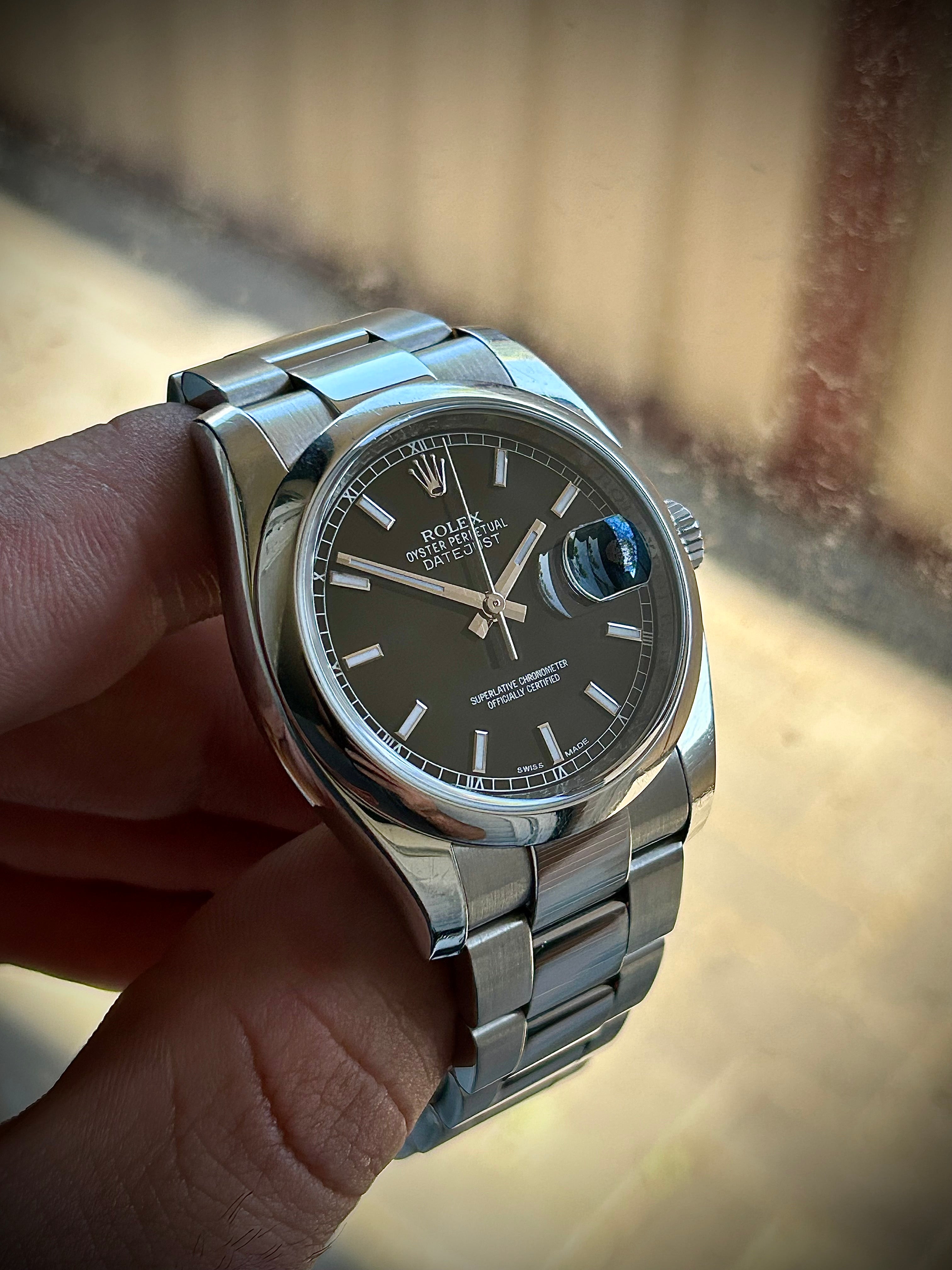 2012 ROLEX DATEJUST 36, 116200, ROULETTE DIAL, FULL SET, INC GST