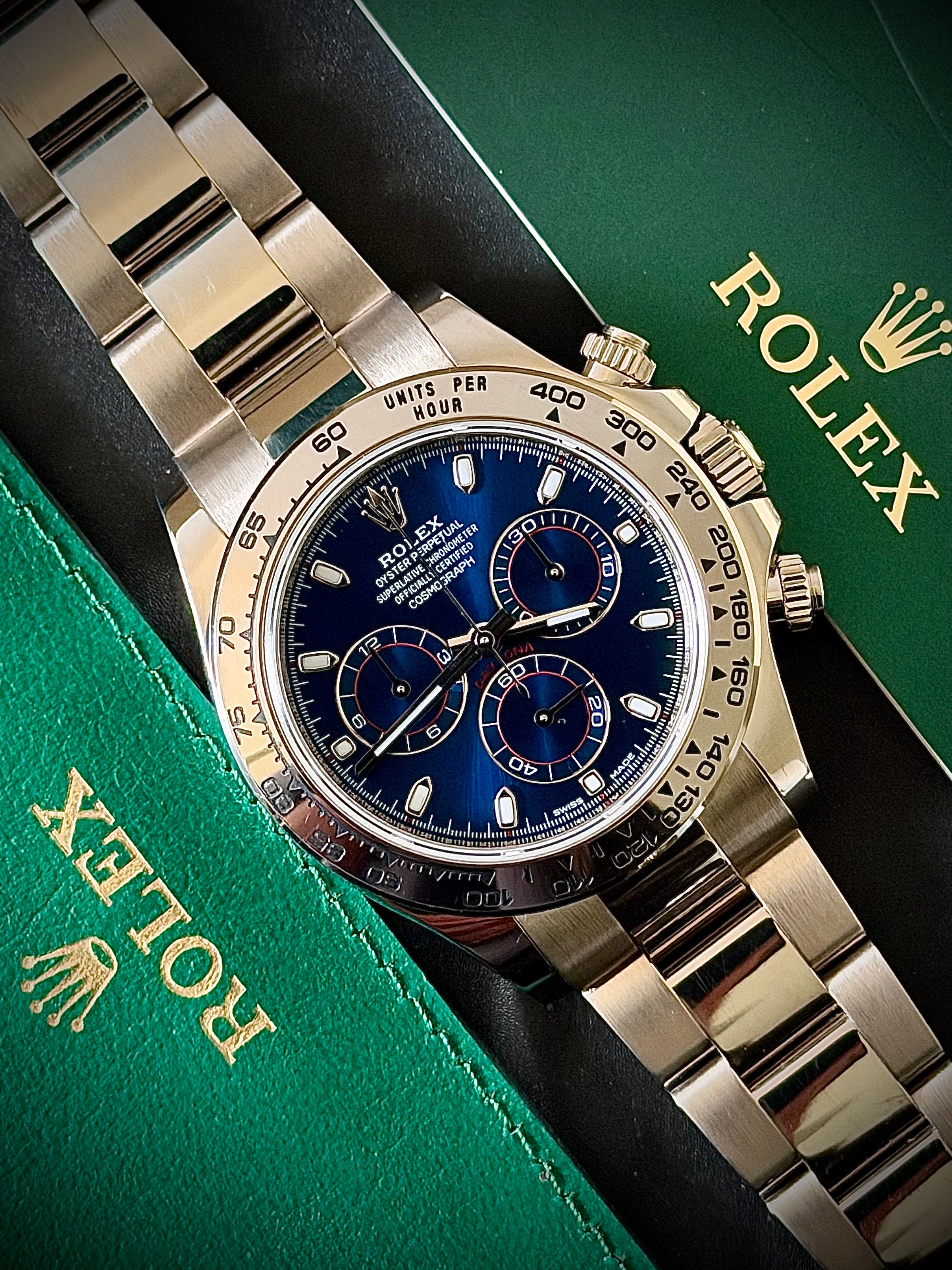 2017 ROLEX COSMOGRAPH DAYTONA “JOHN MAYER”, 116509, BLUE DIAL, BOX & PAPERS, INC GST