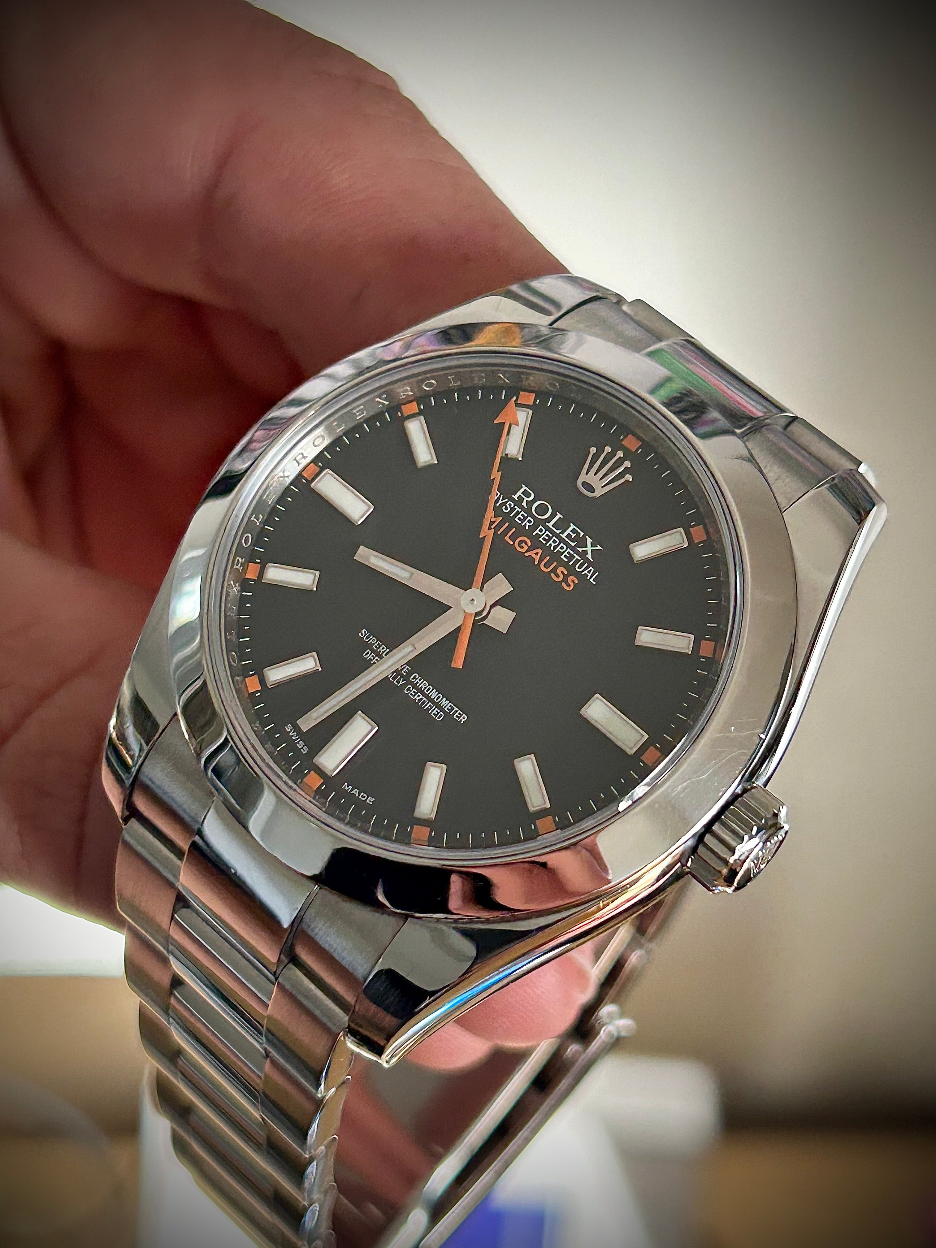 2008 ROLEX MILGAUSS, 116400, BOX AND PAPERS, INC GST