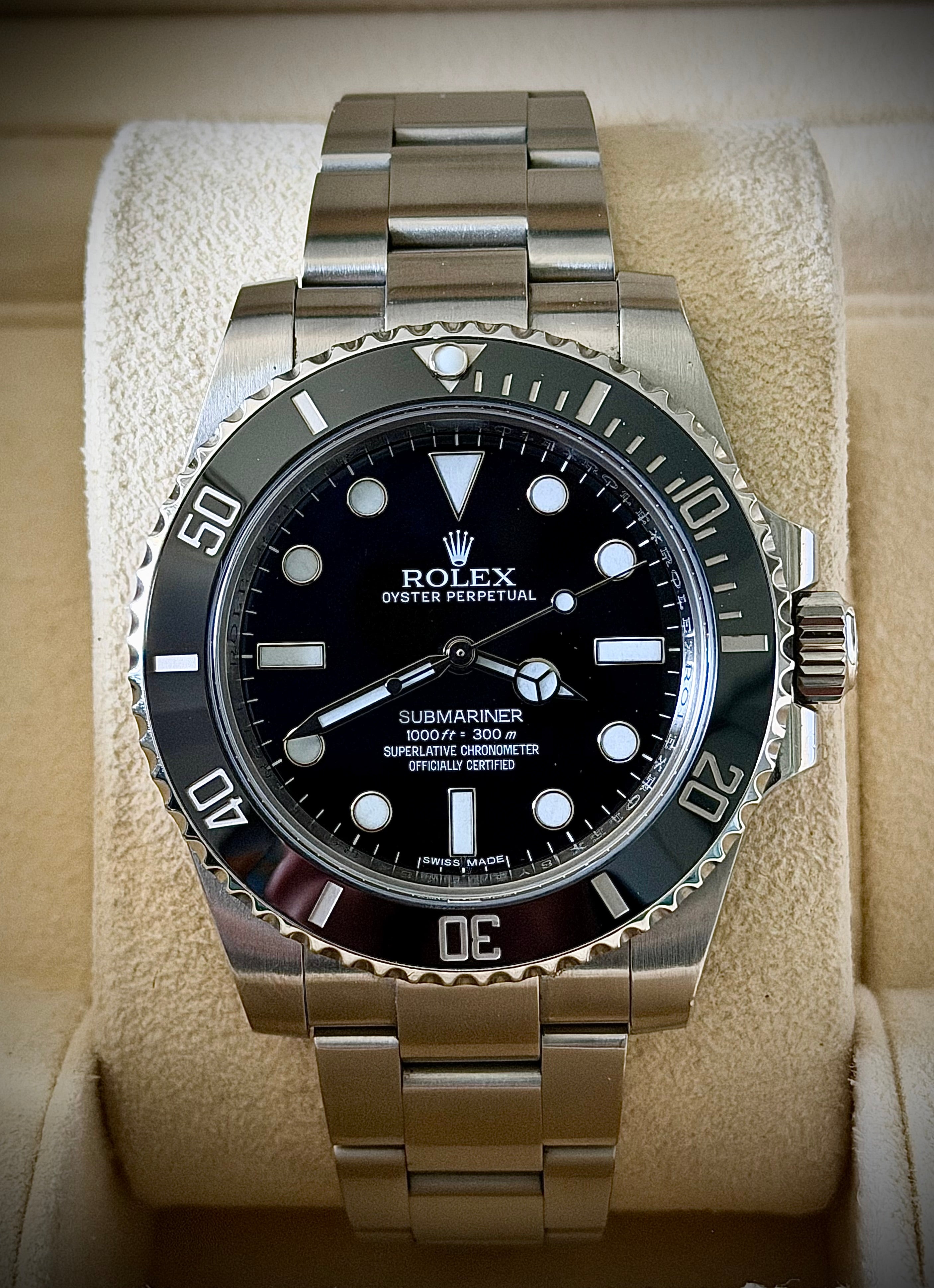 2015 ROLEX SUBMARINER NO-DATE, 114060, BOX AND PAPERS, INC GST