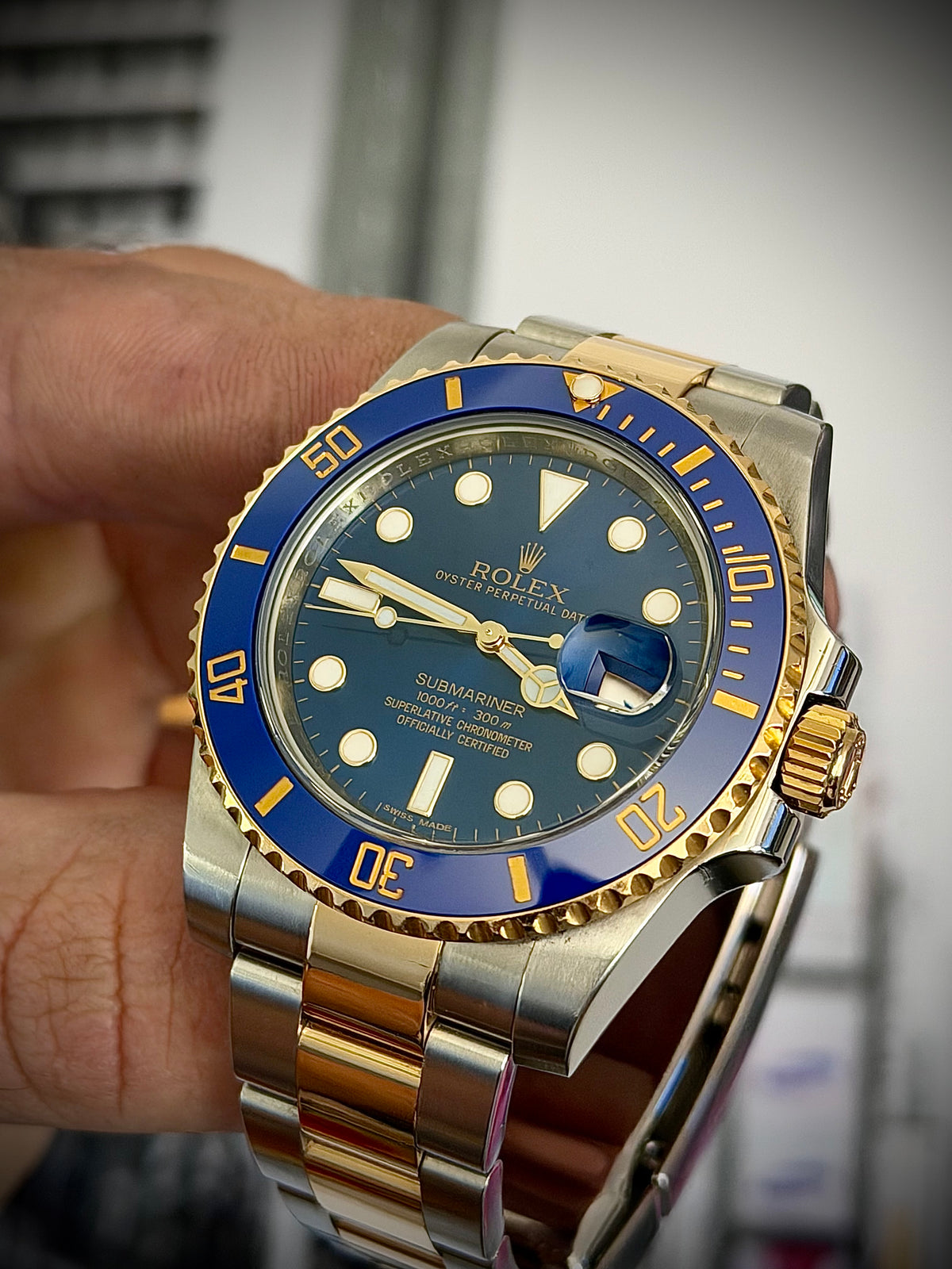 2015 ROLEX SUBMARINER DATE “BLUESY”, 116613LB, FULL SET, INC GST