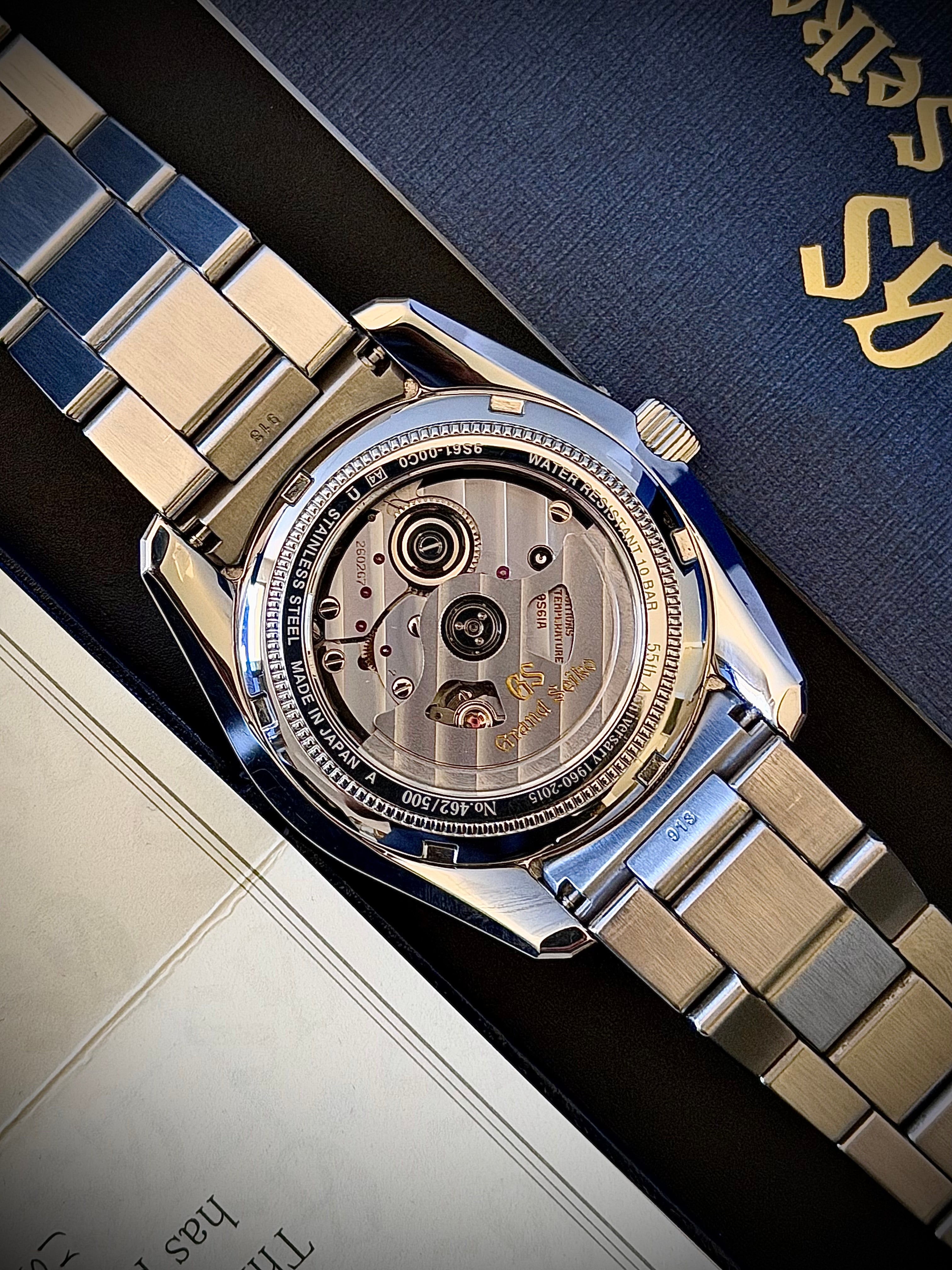 2015 GRAND SEIKO 55TH ANNIVERSARY LIMITED EDITION, SBGR097, NO. 462/500, FULL SET, INC GST