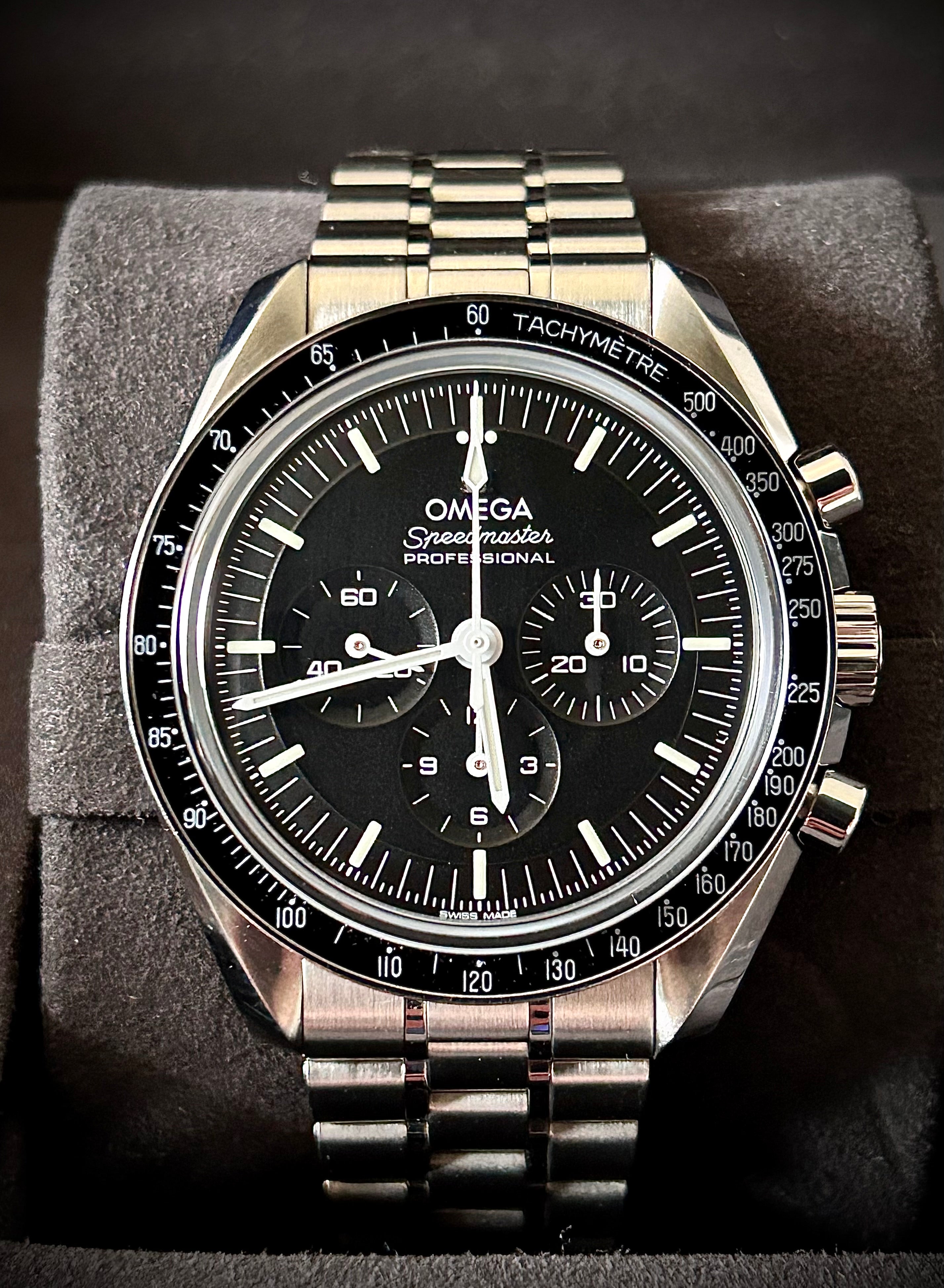 2024 OMEGA SPEEDMASTER PROFESSIONAL, SAPPHIRE SANDWICH , BOX AND PAPERS, INC GST