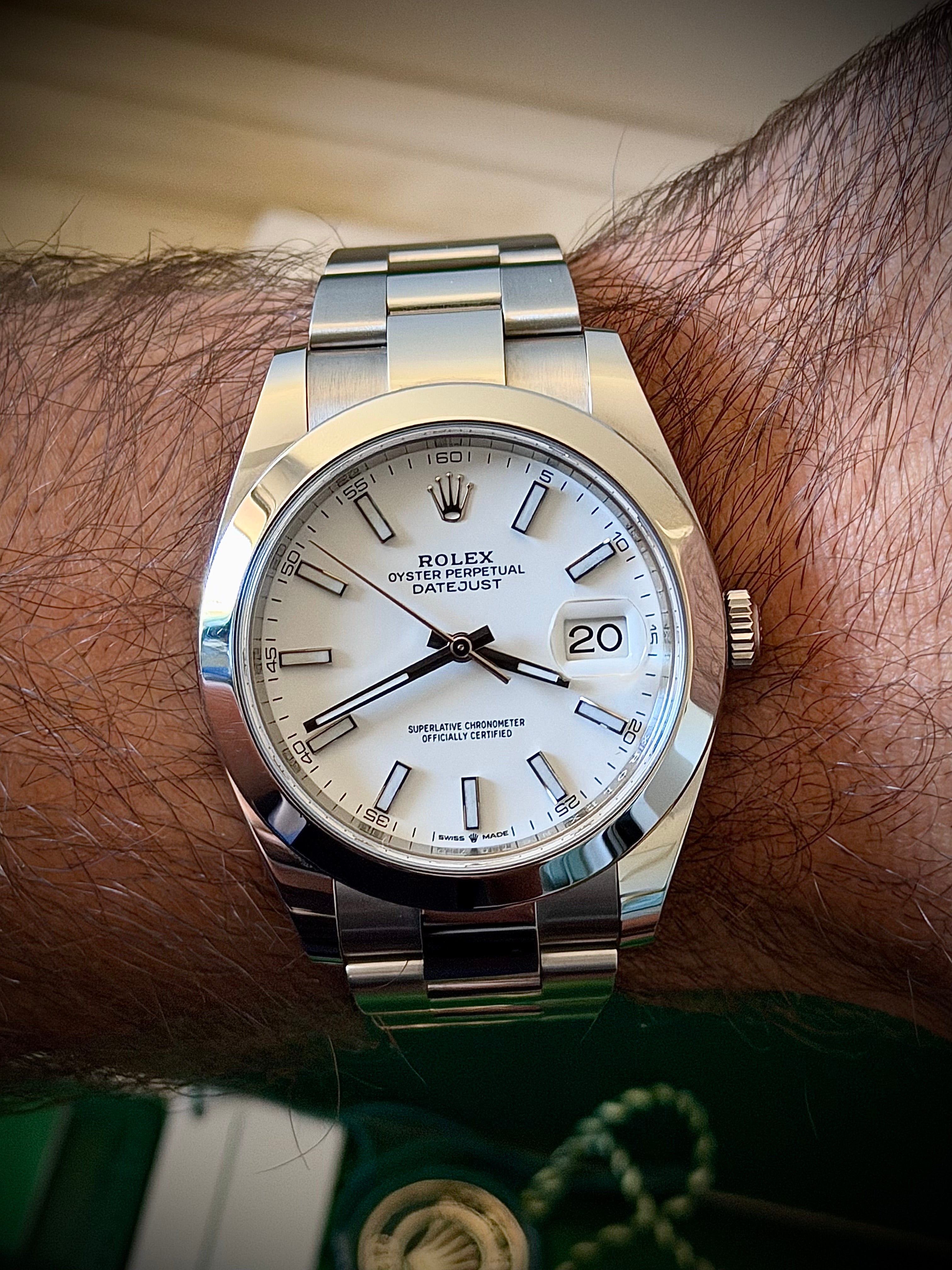 2020 ROLEX DATEJUST 41, WHITE DIAL, 126300, FULL SET, INC GST