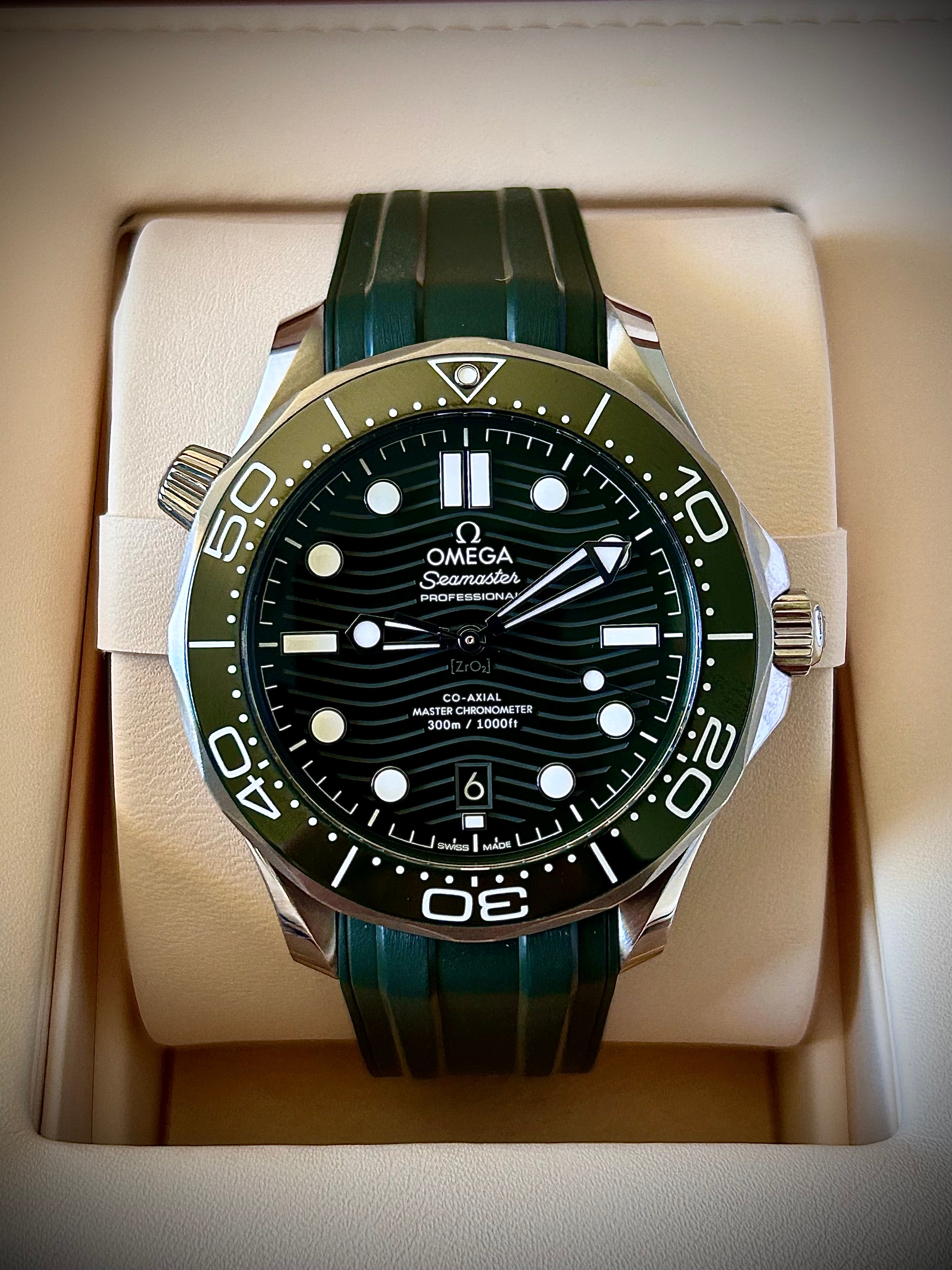 2025 OMEGA SEAMASTER 300, GREEN DIAL, FULL SET, INC GST