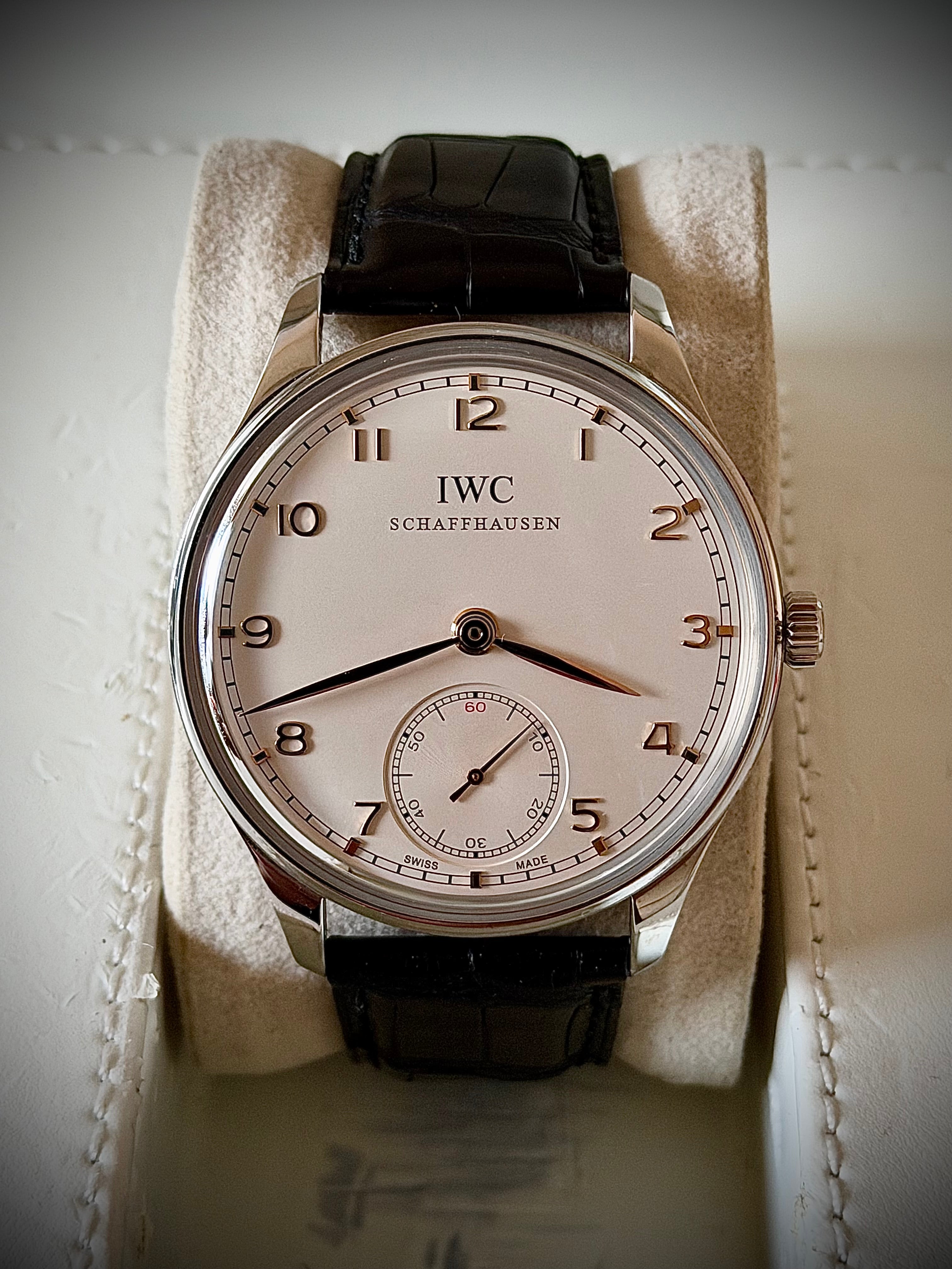 2013 IWC PORTUGUESE HAND-WOUND, IW545408, BOX & PAPERS, WITH ORIGINAL INVOICE, INC GST