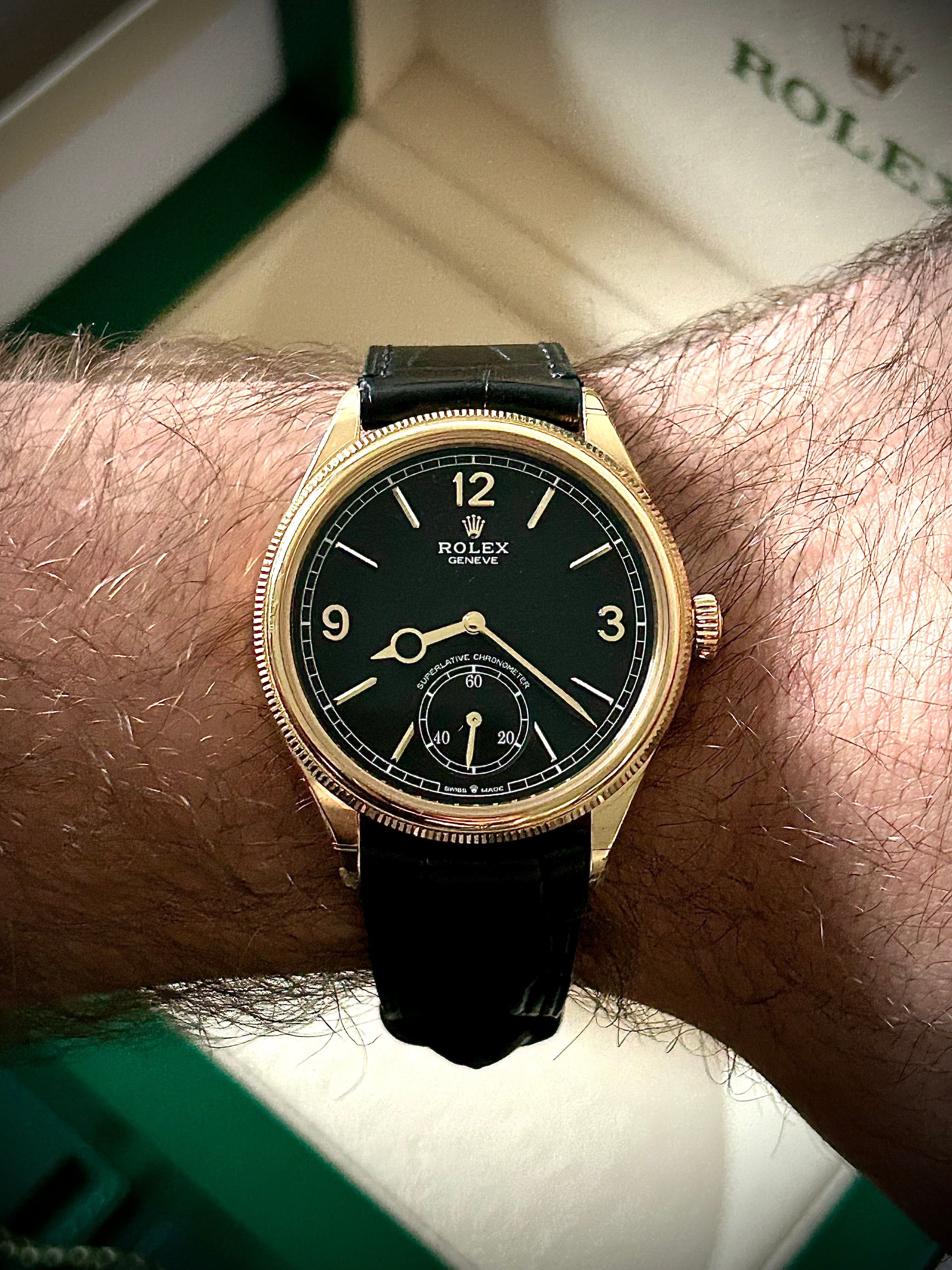 2024 ROLEX PERPETUAL 1908, 52508, YELLOW GOLD, MATTE BLACK DIAL, FULL SET, BRAND NEW, INC GST