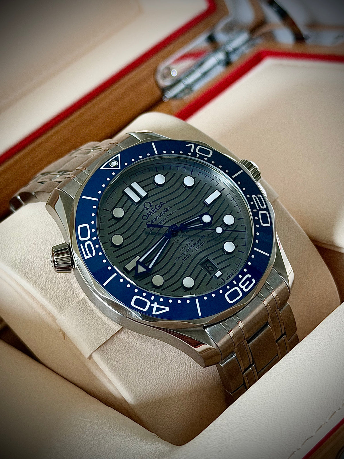2026 OMEGA SEAMASTER DIVER 300M, 210.30.42.20.06.001, GREY DIAL, STEEL BRACELET, INC GST