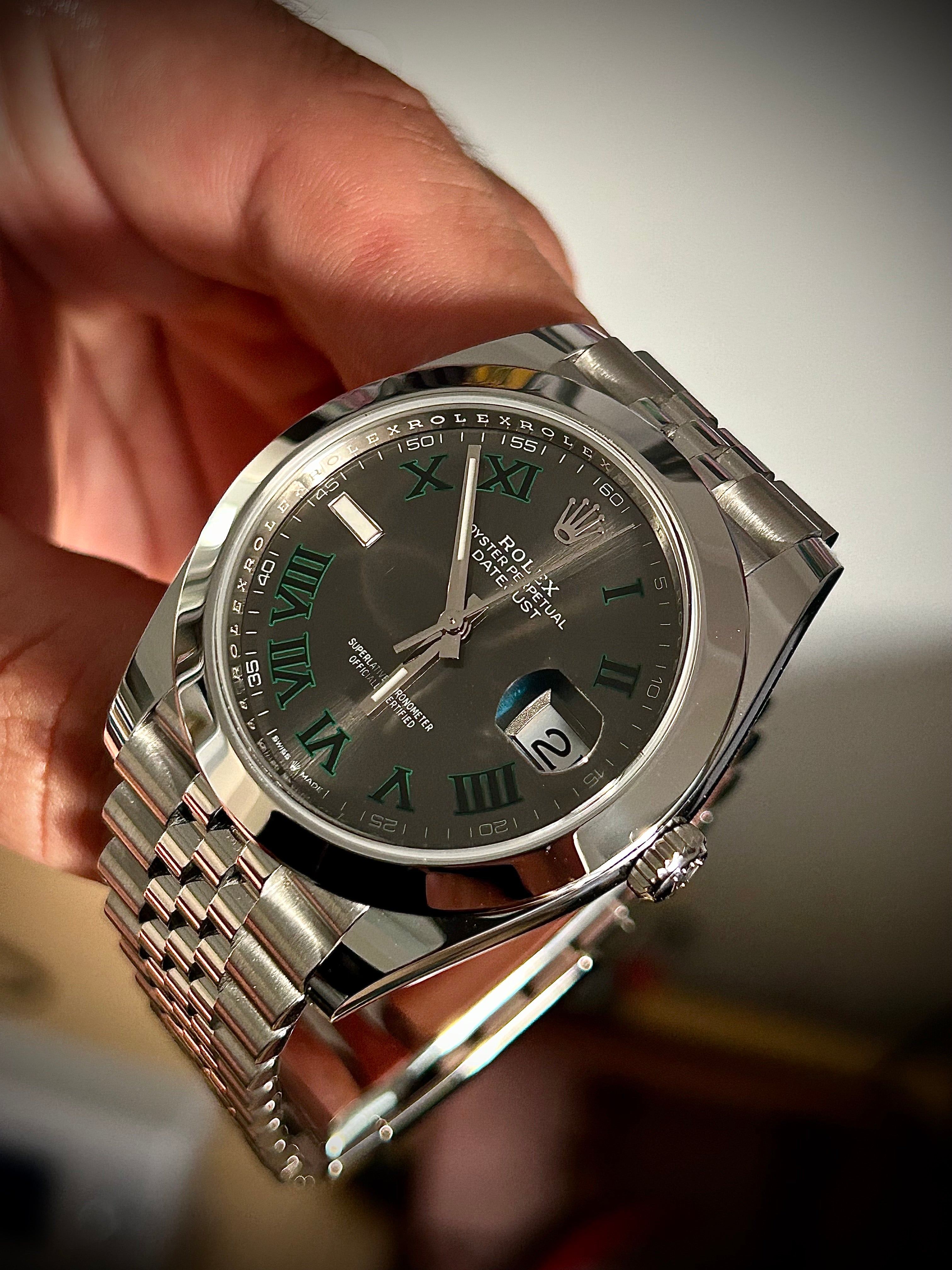 2025 ROLEX DATEJUST 41 WIMBLEDON, 126300, FULL SET, INC GST