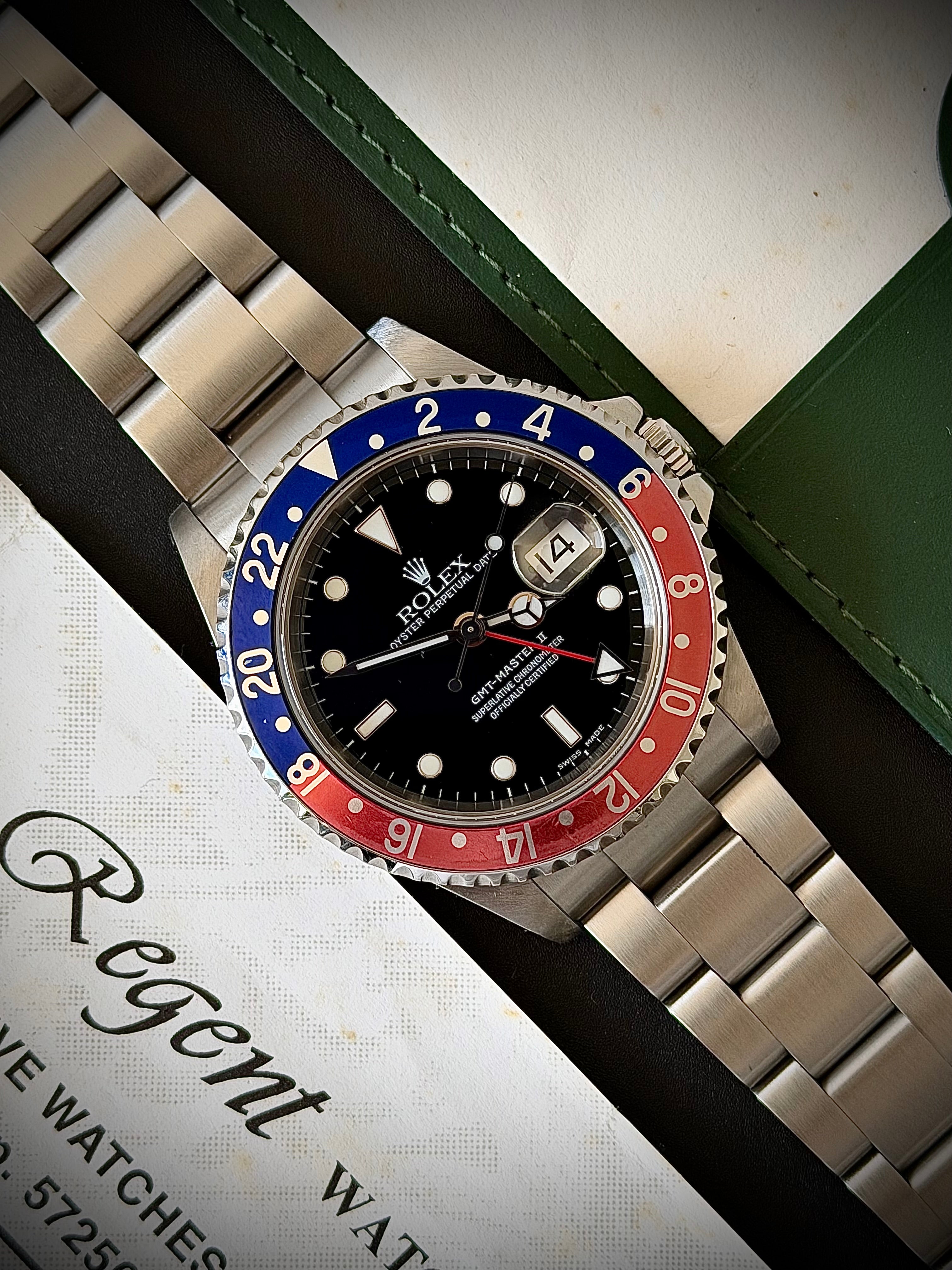 2004 ROLEX GMT-MASTER II, 16710 “PEPSI”, BOX, PAPERS AND ORIGINAL RECEIPT , INC GST