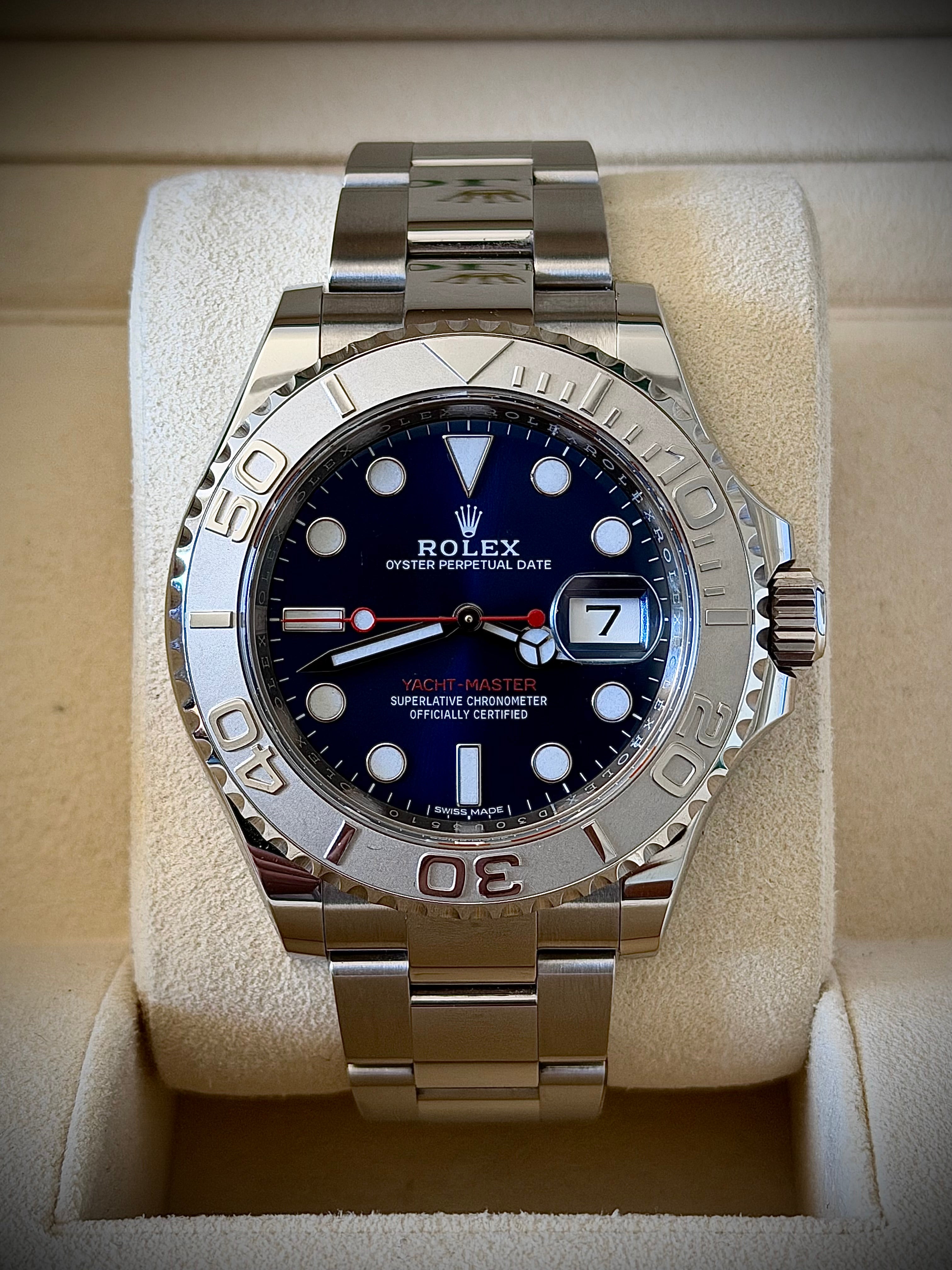 2018 ROLEX YACHT-MASTER 40, BLUE DIAL, 116622, FULL SET, INC GST